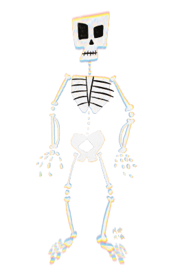"Psycho Skelly" transparent sticky