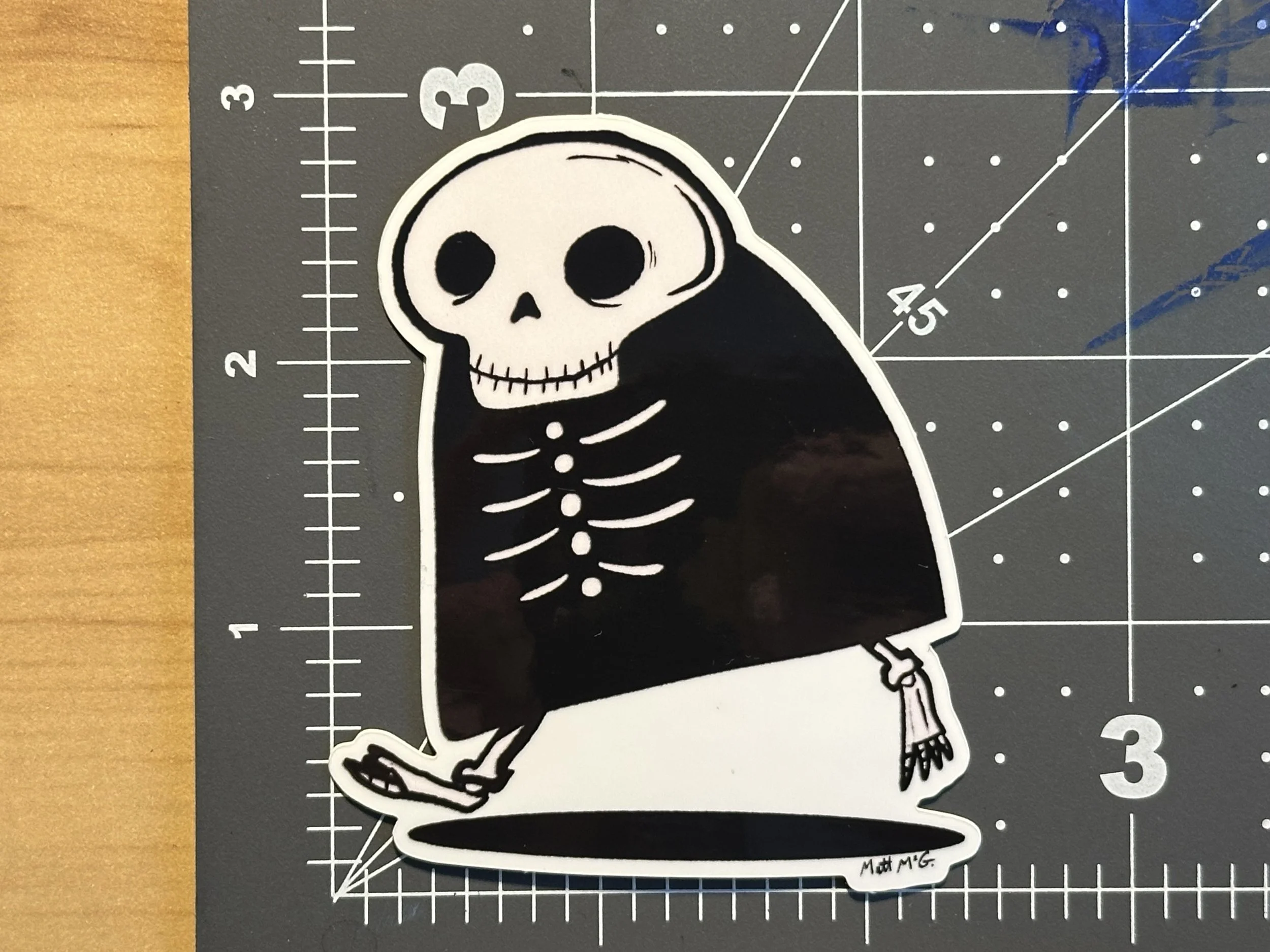 "Runnin Skelly" sticky