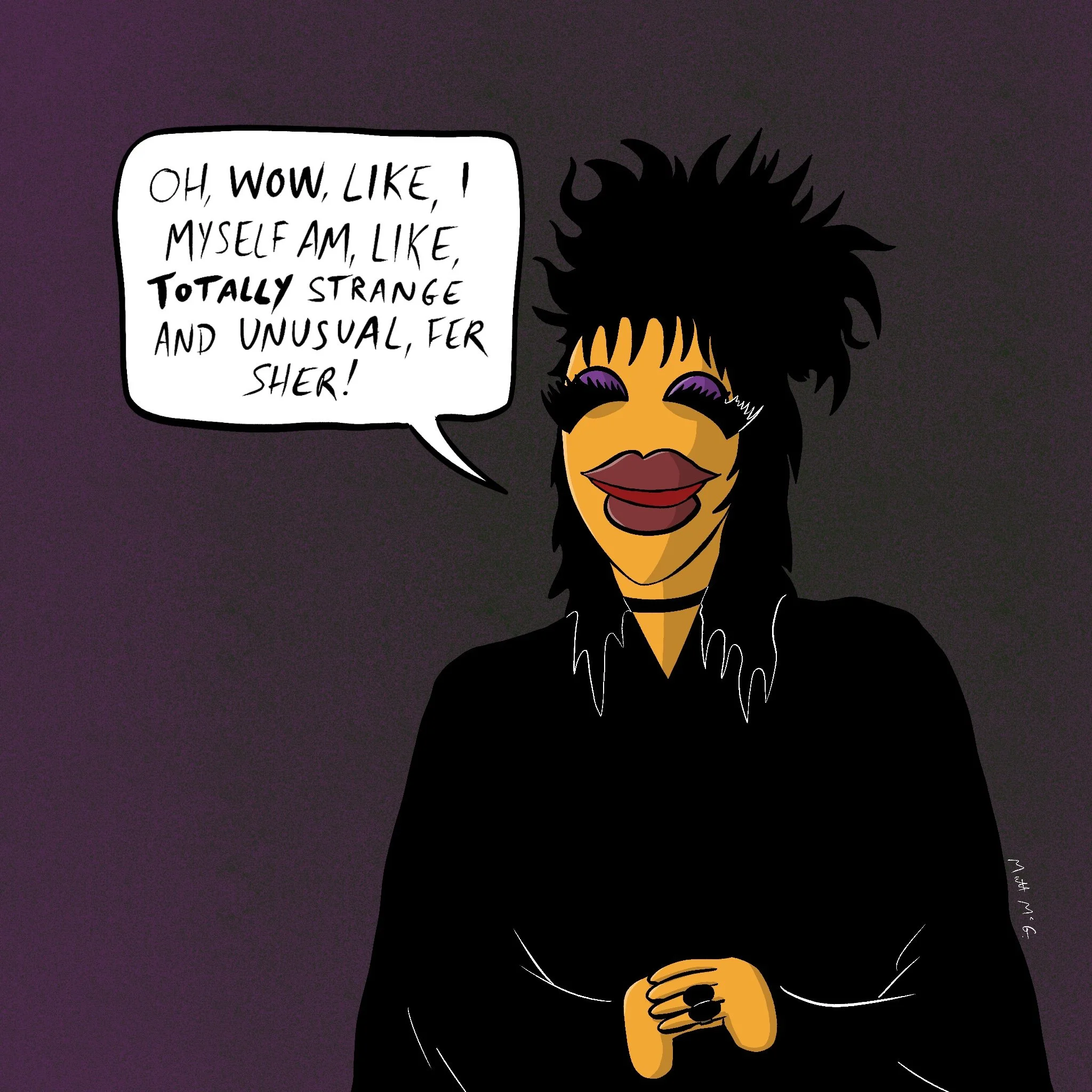 The Muppets' Janice as Lydia Deetz from "Beetlejuice."