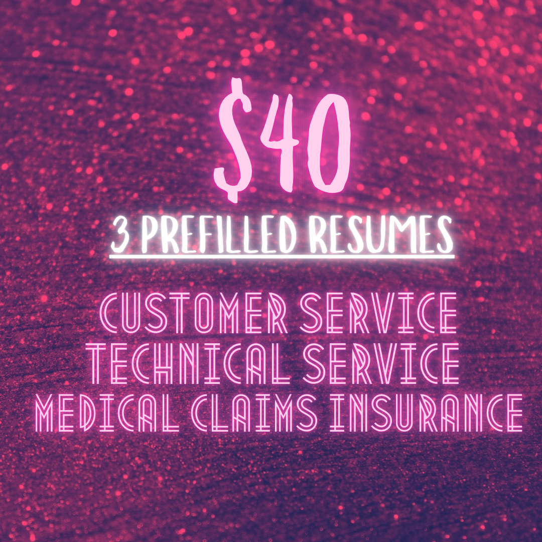 Triple Bundle Prefilled Resumes