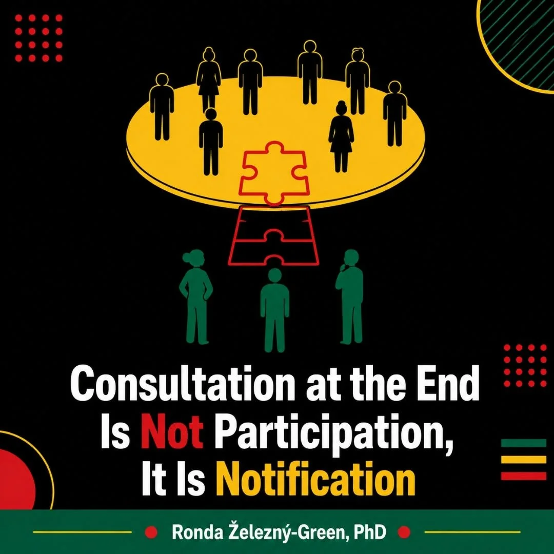 Consultation at The End is not Participation, It Is Notification