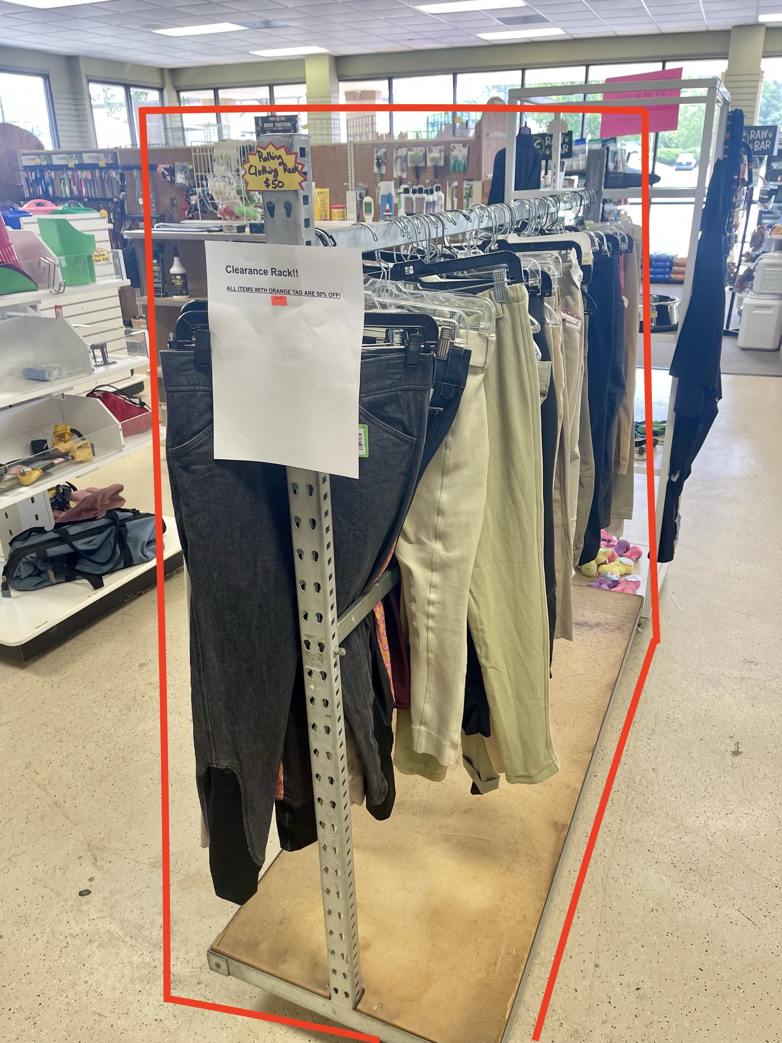Lot 10
8ft 2 tier straight metal rolling clothing rack, $50