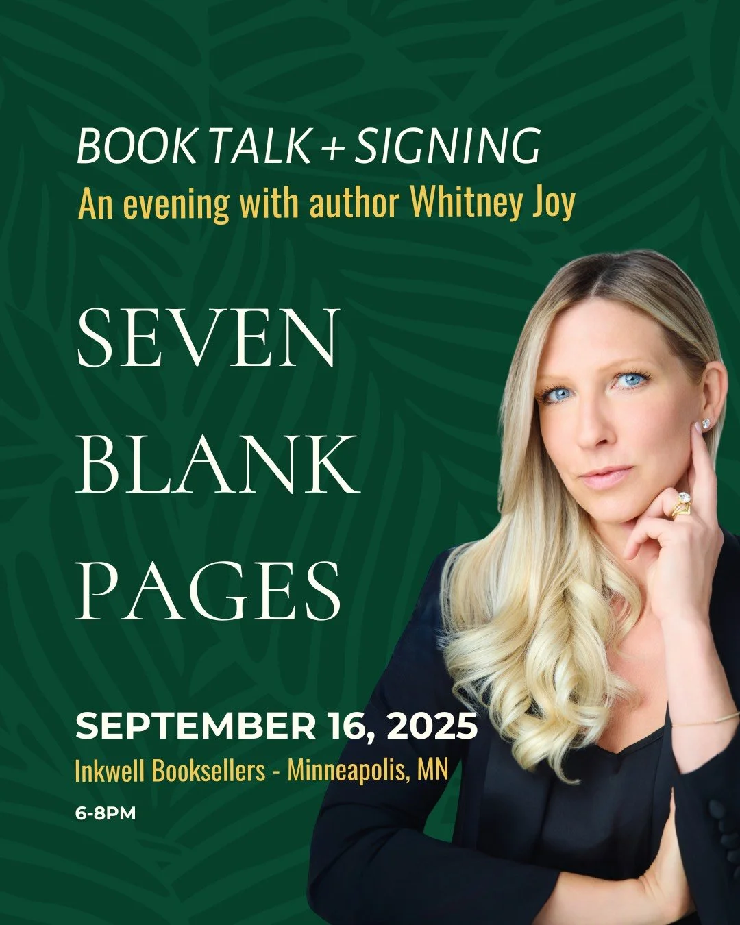 Seven Blank Pages : Meet the Author and Book Chat