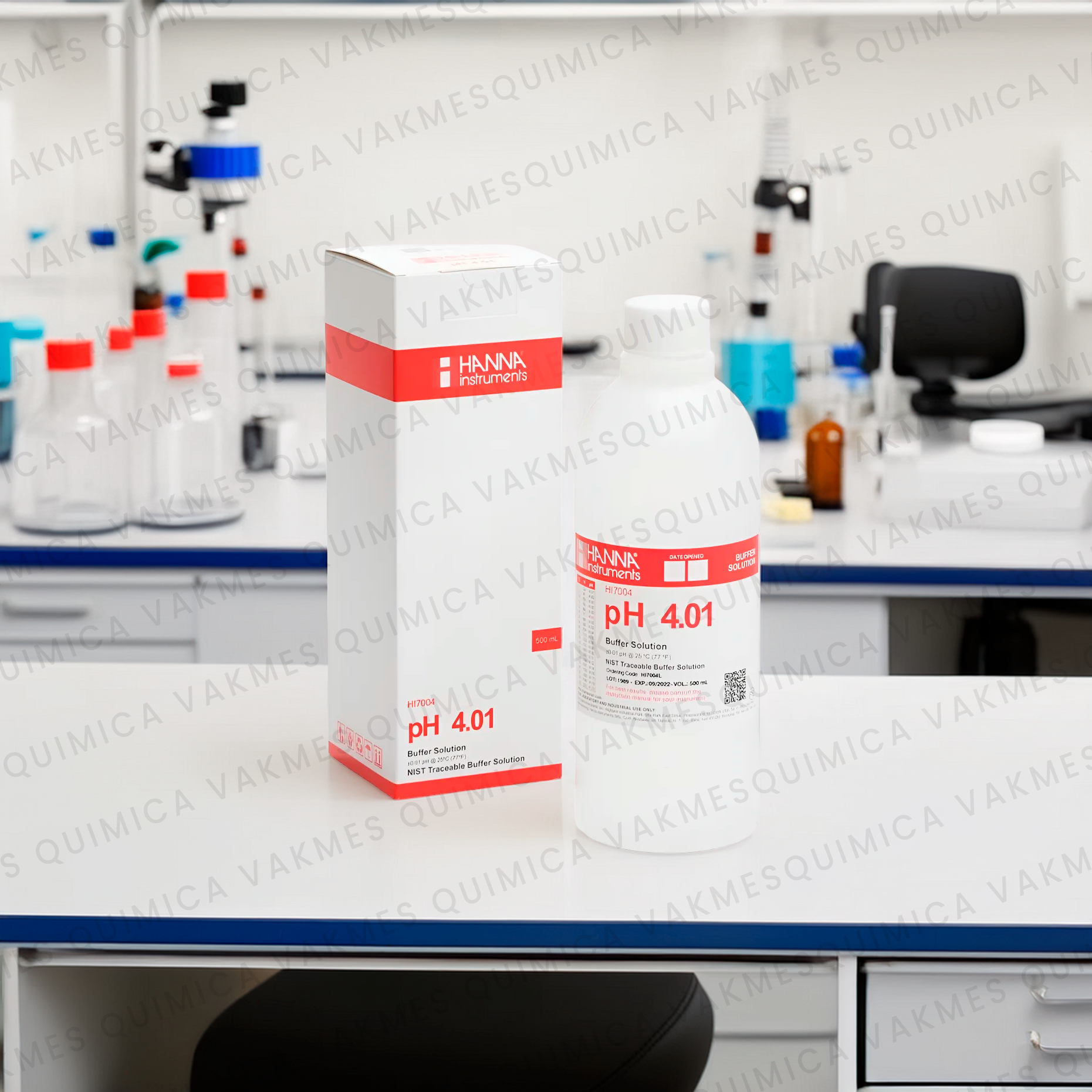 Hanna Solución de Calibración pH 4.01 (±0.01 a 25 °C), trazable a NIST — 500 mL