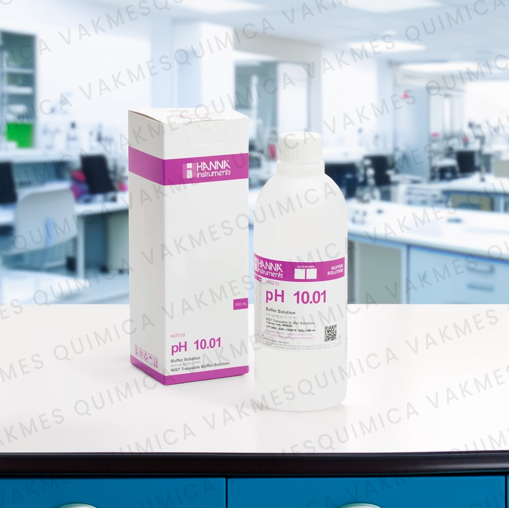 Hanna  Solución  de  Calibración  pH 10.01  ( ±0.01 a 25 °C ) ,  trazable  a  NIST  —  500 mL