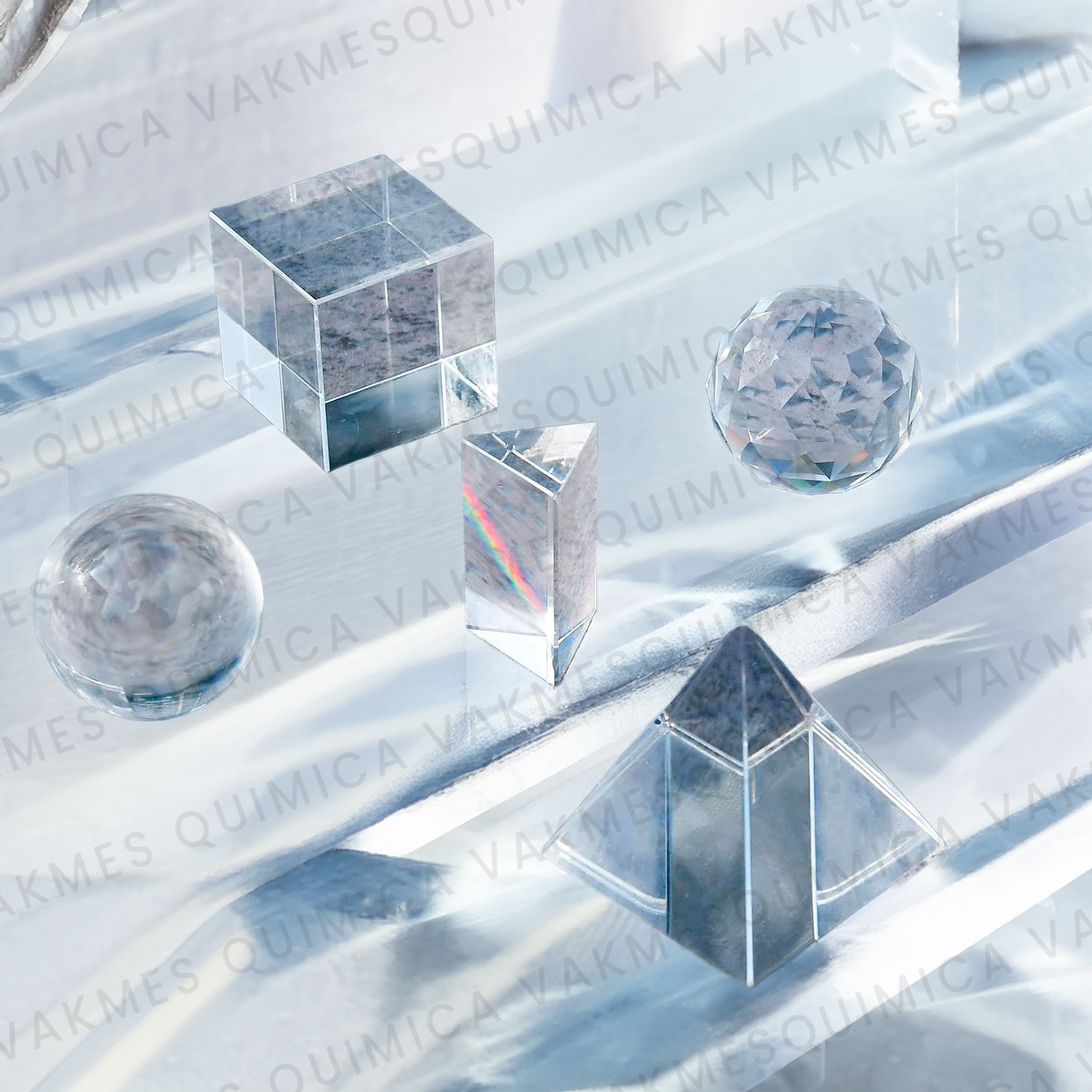 Kit 5‑en‑1 de Prismas Ópticos K9 para Enseñanza