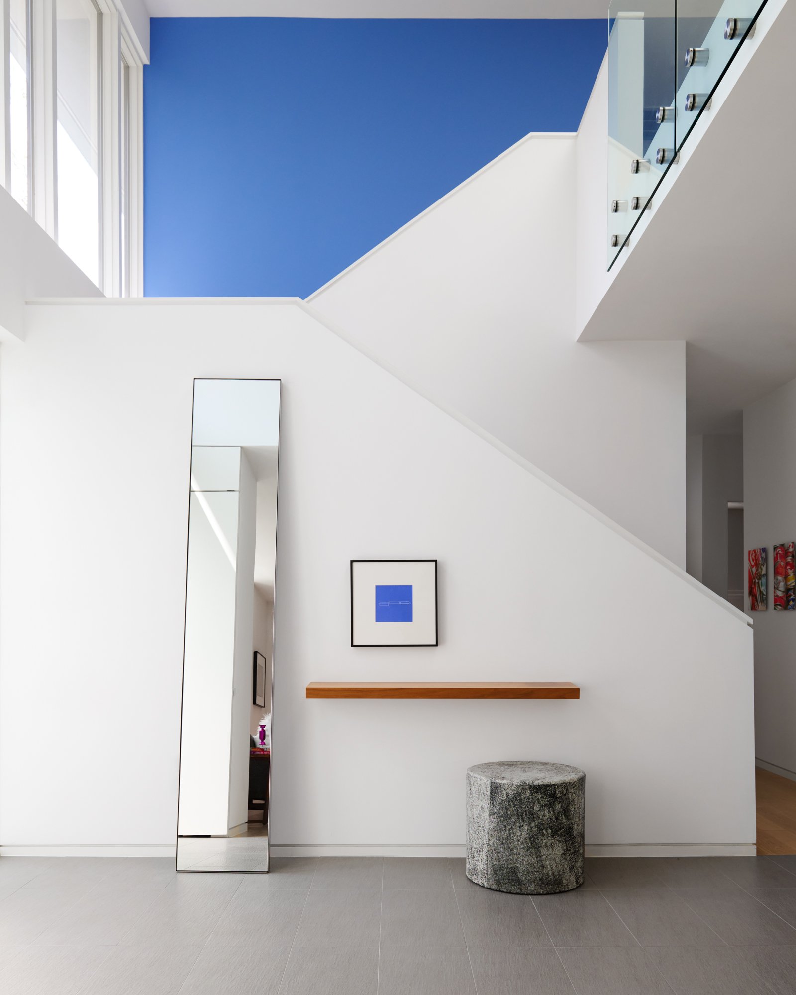 Architectural photography of a Minimalist contemporary foyer in McLean, VA