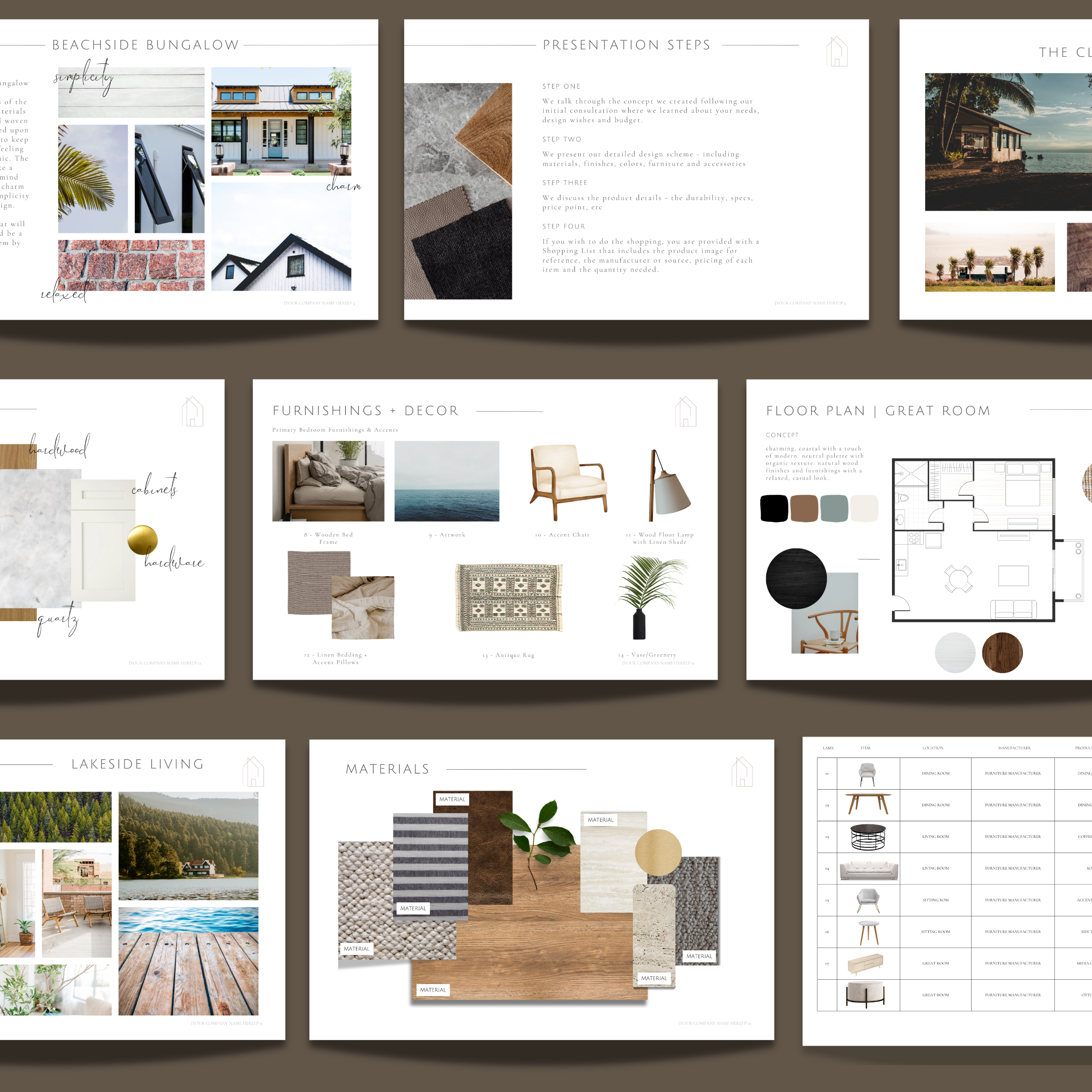 interior design presentation template for canva