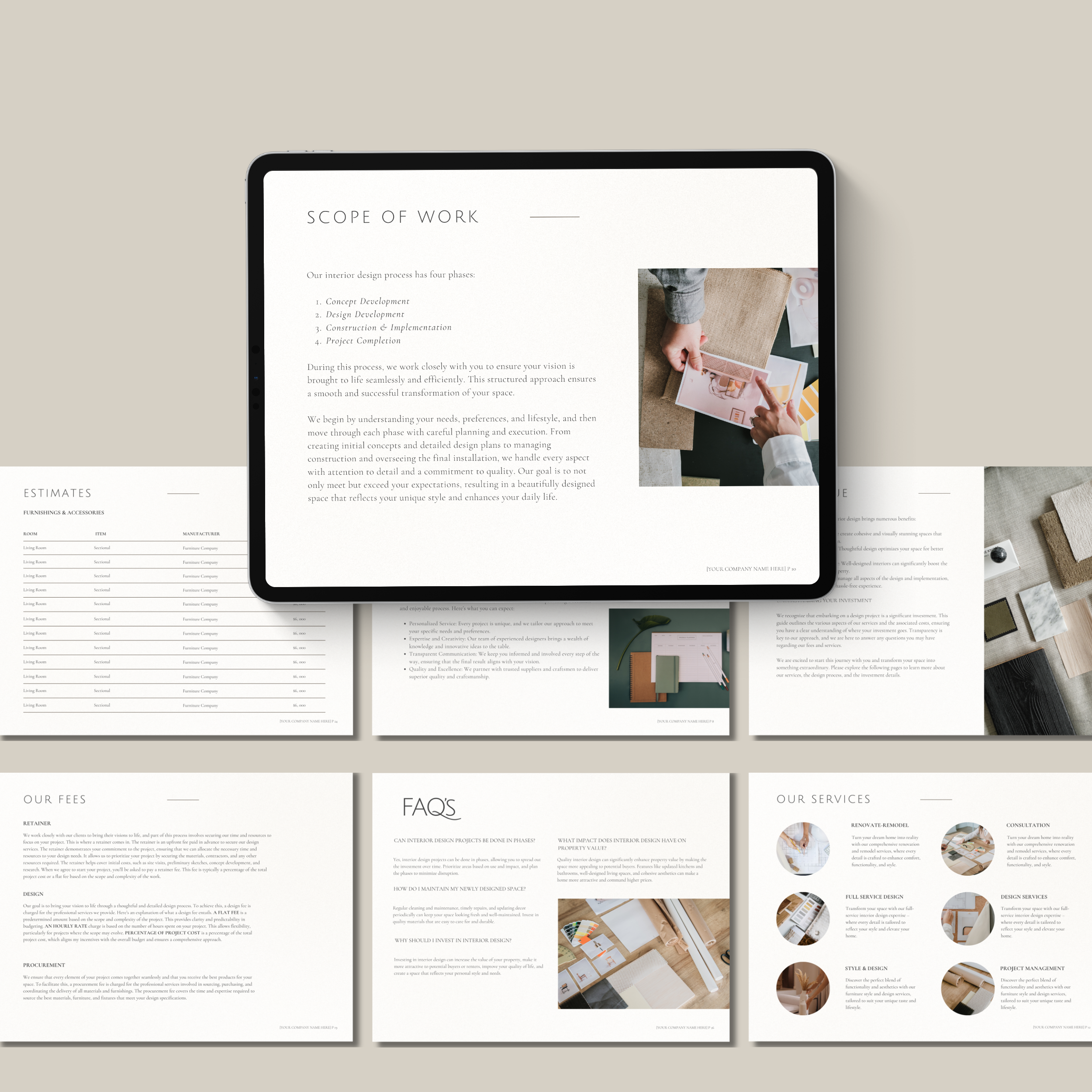 Interior Design Service & Investment Guide - 30 Pages with Content