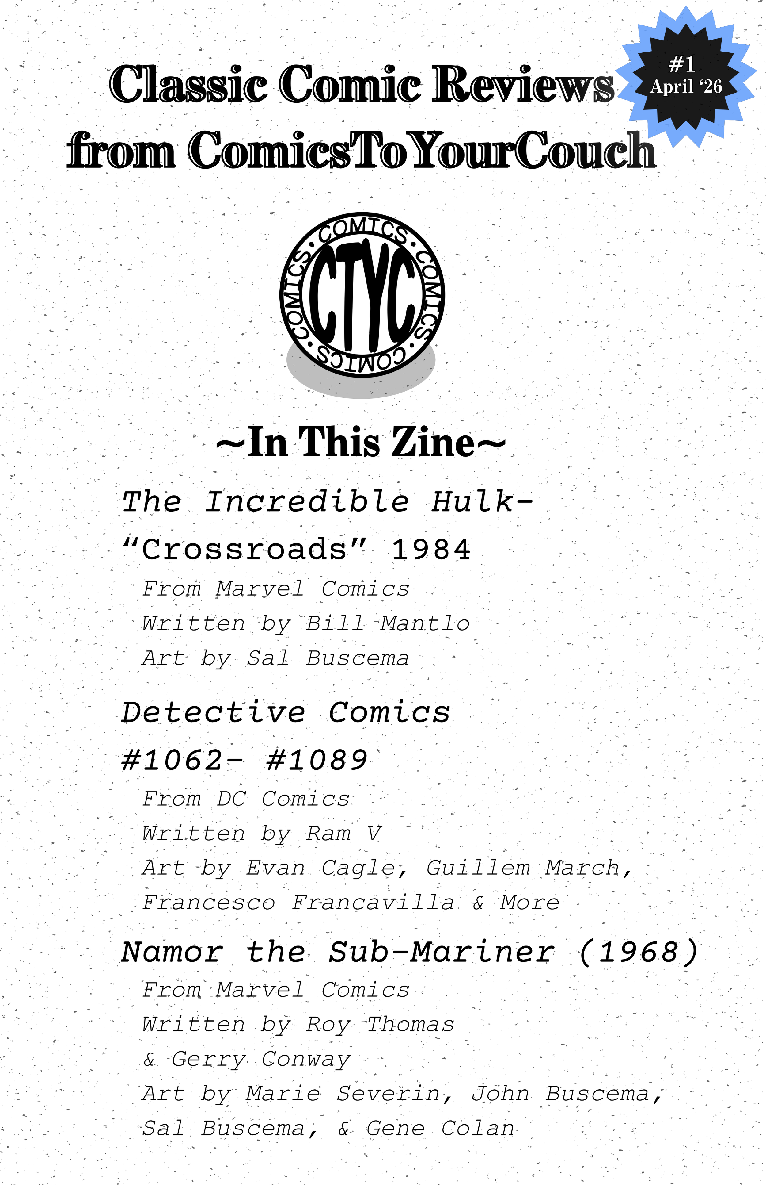 CTYC Classic Comic Review Cover #1.png
