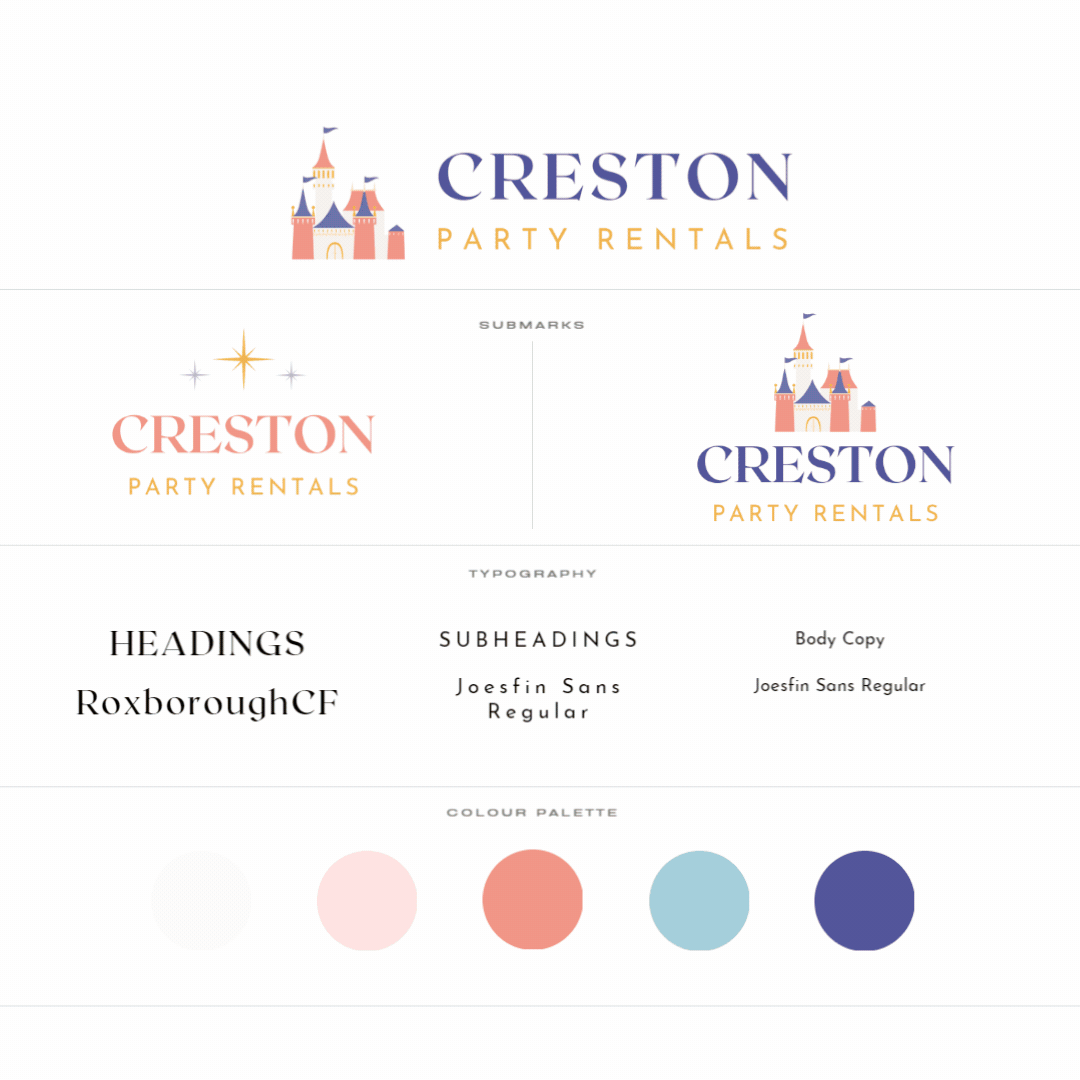Creston Party Rentals Brand Kit.gif