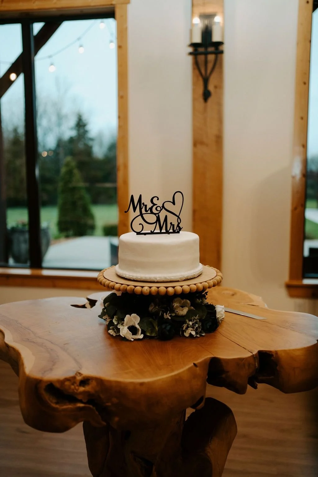 Cake Stand; Beaded Wooden