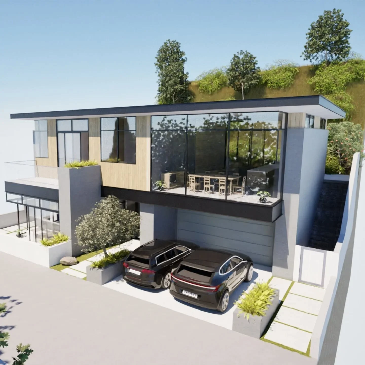 Entering the Design Development phase this Pacific Palisades fire rebuild is coming along well from it's early concepts driven by the clients programmatic requirements, building code restraints and the design vision brought about from diagramming exp