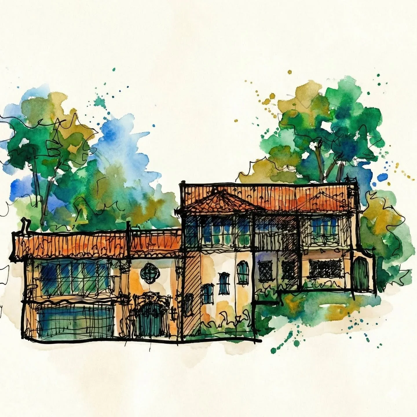 Architecture is explored through all types of mediums. This Spanish Revival sketch for a home in Hermosa Beach is just starting to explore remodel concepts to share with the clients. 

A quick sketch during these early phases of design can set the to