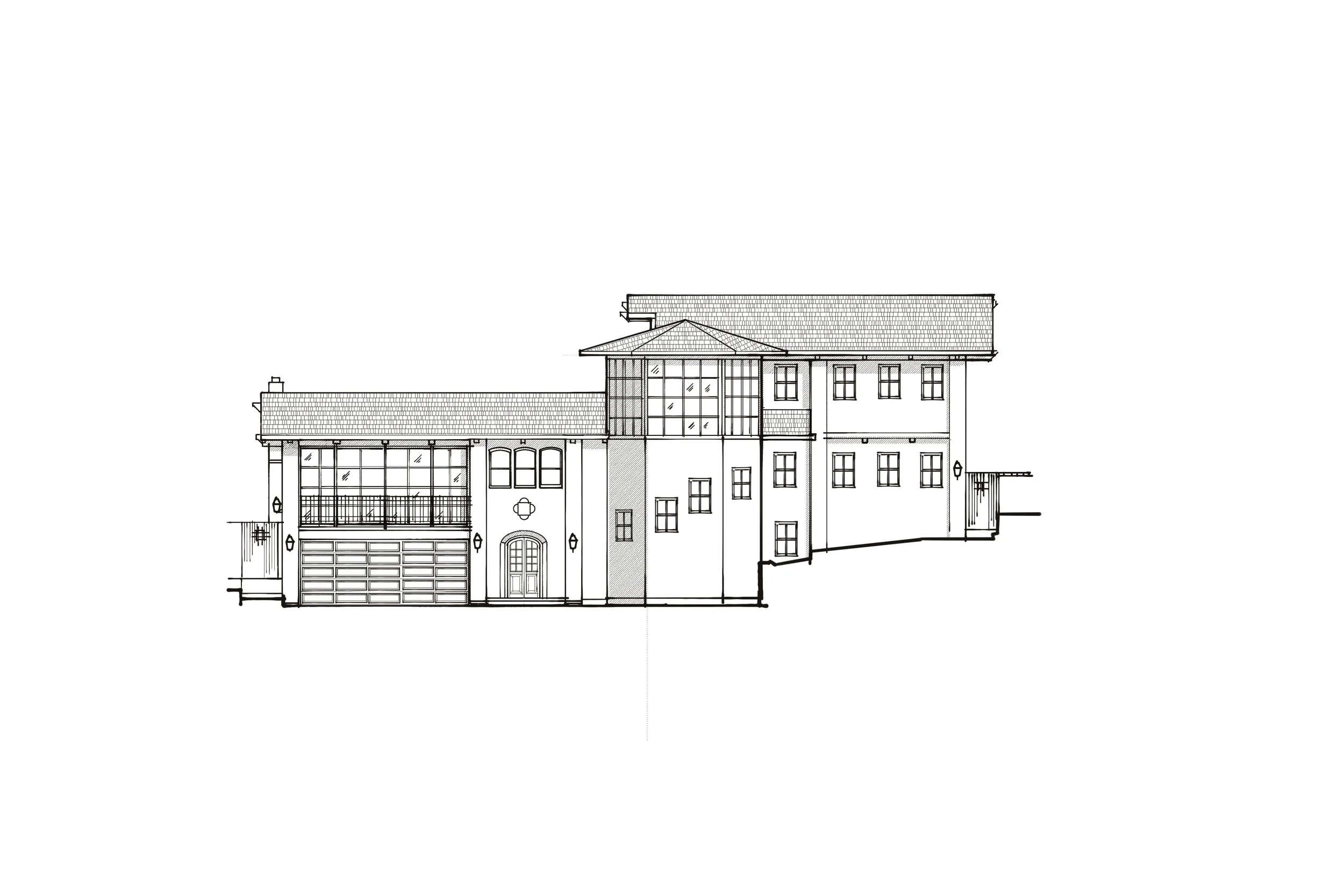 Hand Drawn Sketch of Building Elevation