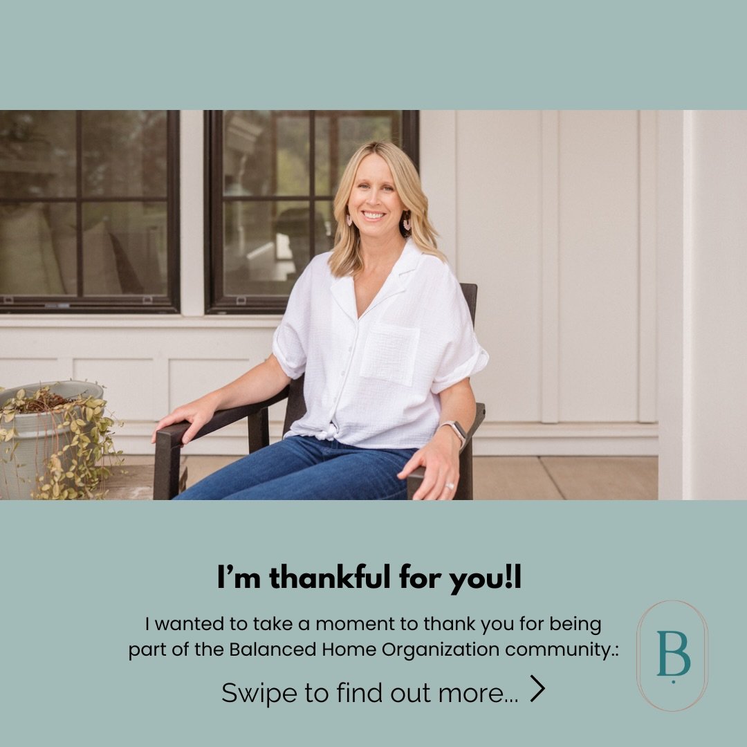Thank you for being part of the Balanced Home Organization community! Together, we are making a difference in your home and in the community.

xo,
Sarah
.
.
.
#homeorganizers #thankfulheart❤️ #homeorganizationideas #homeorganizationtips #homeorganize