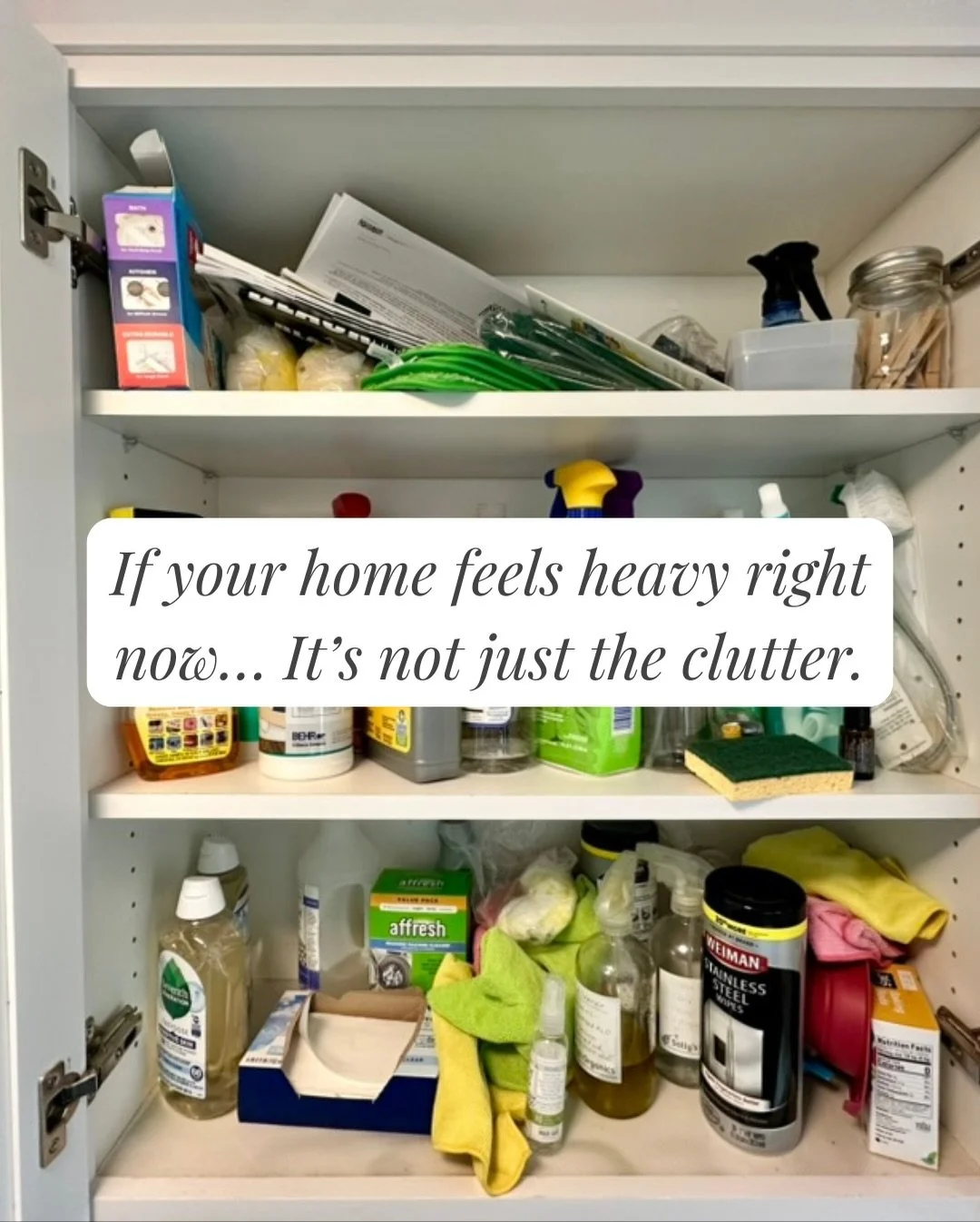 If your home feels heavy right now, you&rsquo;re not alone. Clutter isn&rsquo;t just visual &mdash; it impacts your nervous system, energy, and focus.

You don&rsquo;t need a weekend overhaul to make progress. Even 15 minutes a day can help your home