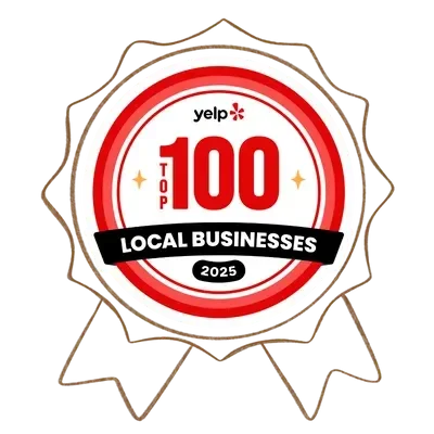 Yelp Top 100 Local Businesses award badge for 2025.