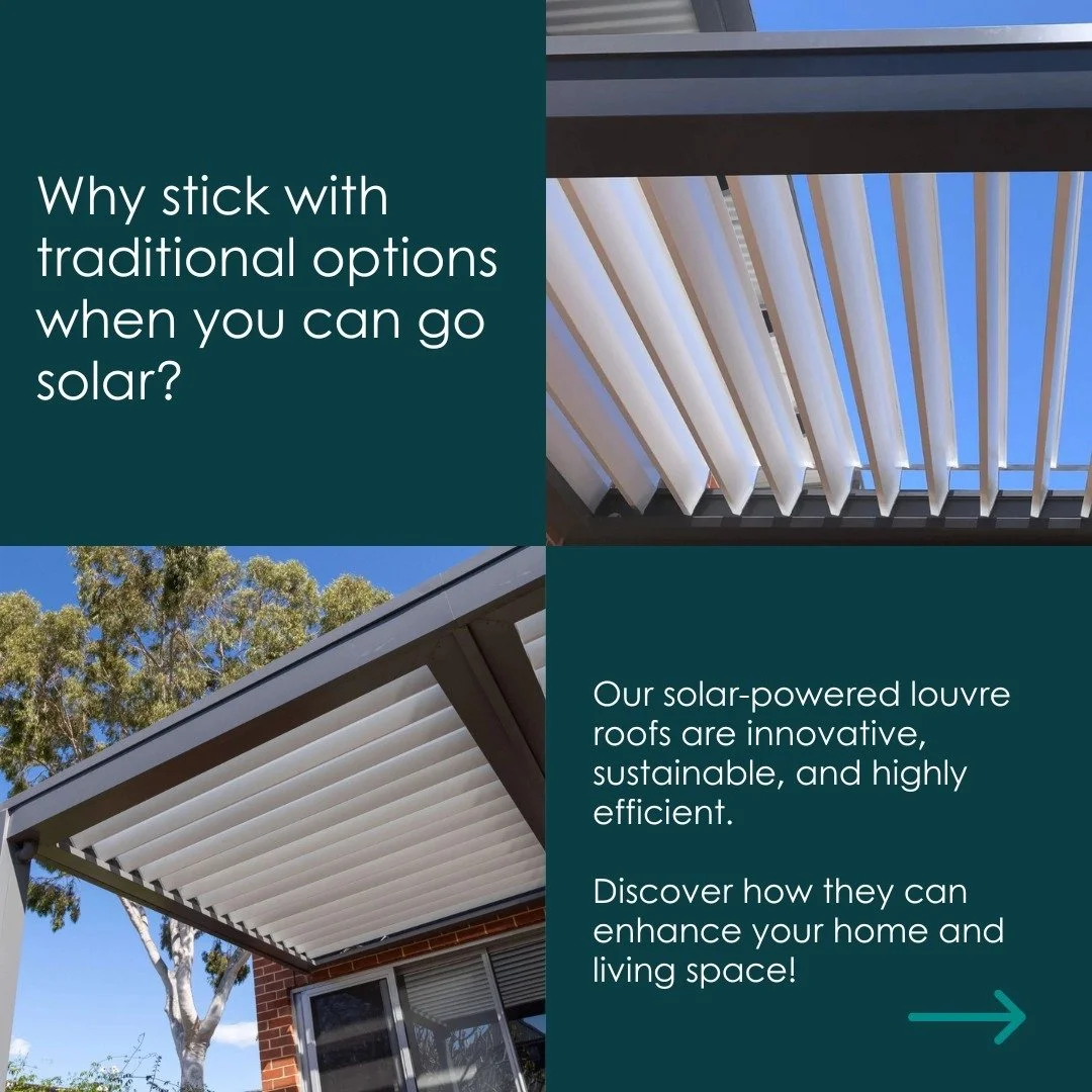 Power Up with Solar: The Smart Way to Louvre ☀️

Why settle for traditional when you can go solar? Our solar-powered louvre roofs are not just innovative; they&rsquo;re smart, sustainable, and designed to maximise efficiency. Here&rsquo;s a closer lo