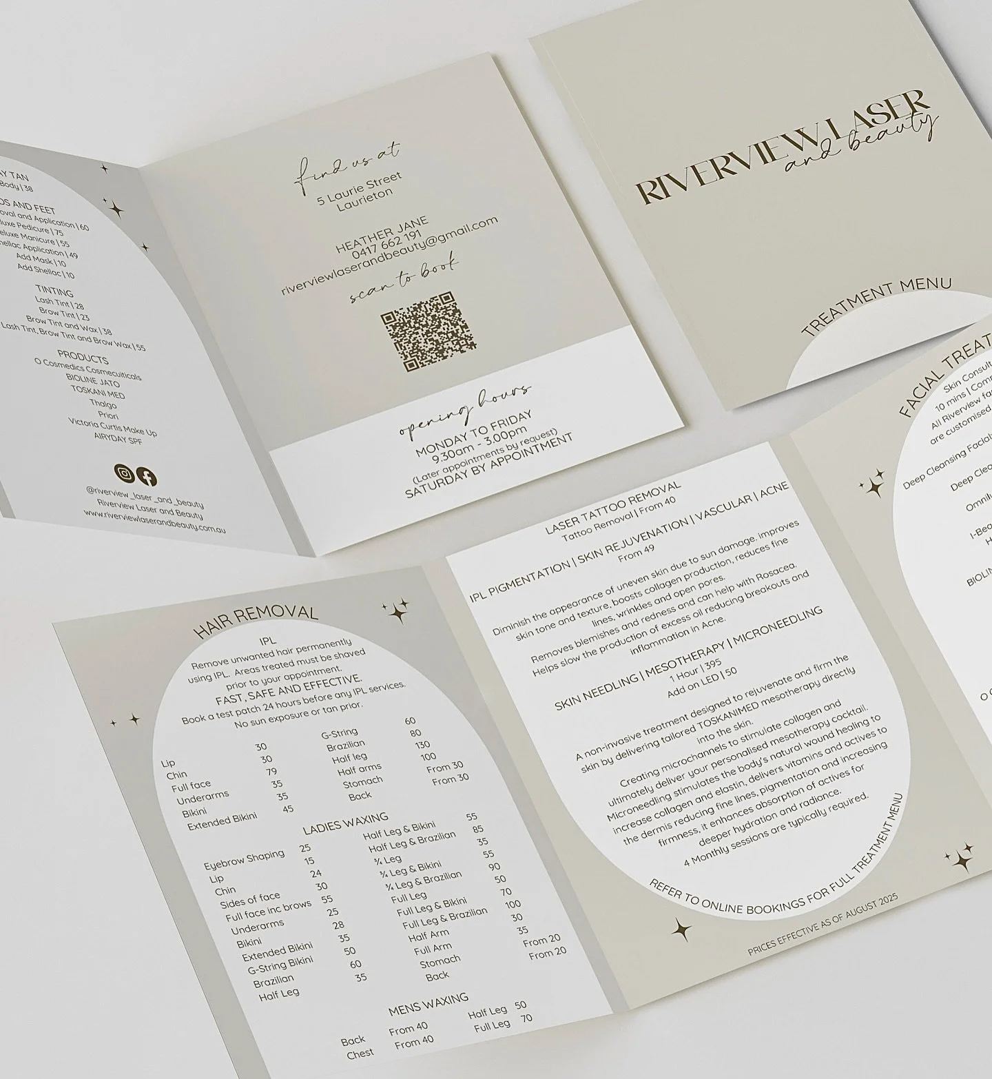 Brochures are one of my favourite things to create - the end result is always so worth it 🤍

@riverview_laser_and_beauty 

#branding #brandidentity #brandingdesign #brandingagency #brandingstrategy #branddesigner #brandingidentity #metdesignco #bran