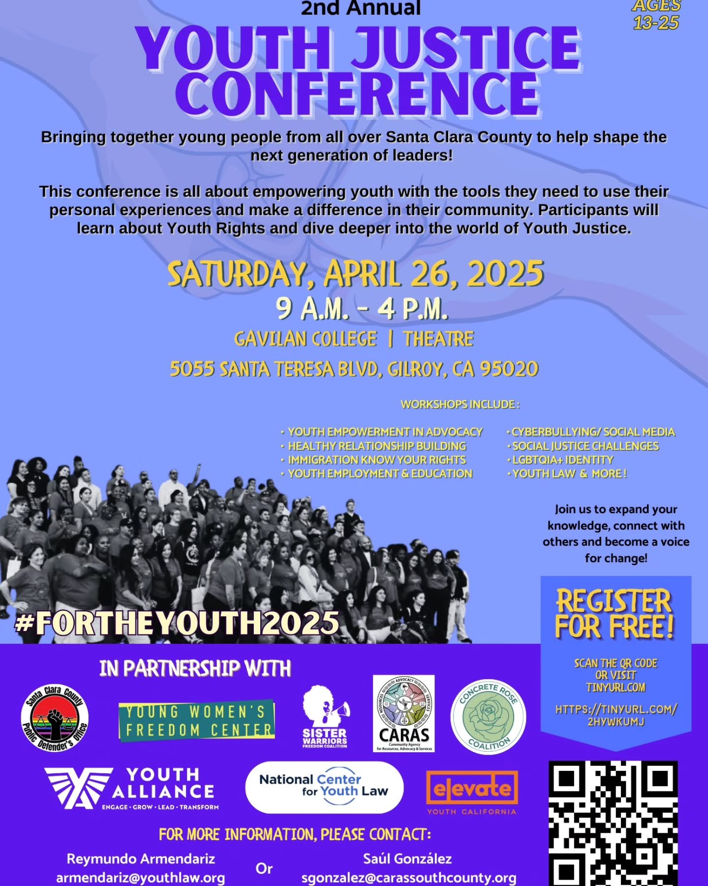 โ๐ฝ๐โ๐ฝ Meet us at Gavilan College in Gilroy this Saturday at the 2nd annual Youth Justice Conferenceโ๏ธโค๏ธ๐ช๐ฝ @carasyouthhub @youth4alliance @ncylnews @elevateyouthca @concreterosecoalition
#fortheyouth2025 #HeartworkersUnion #santaclaracounty #hea