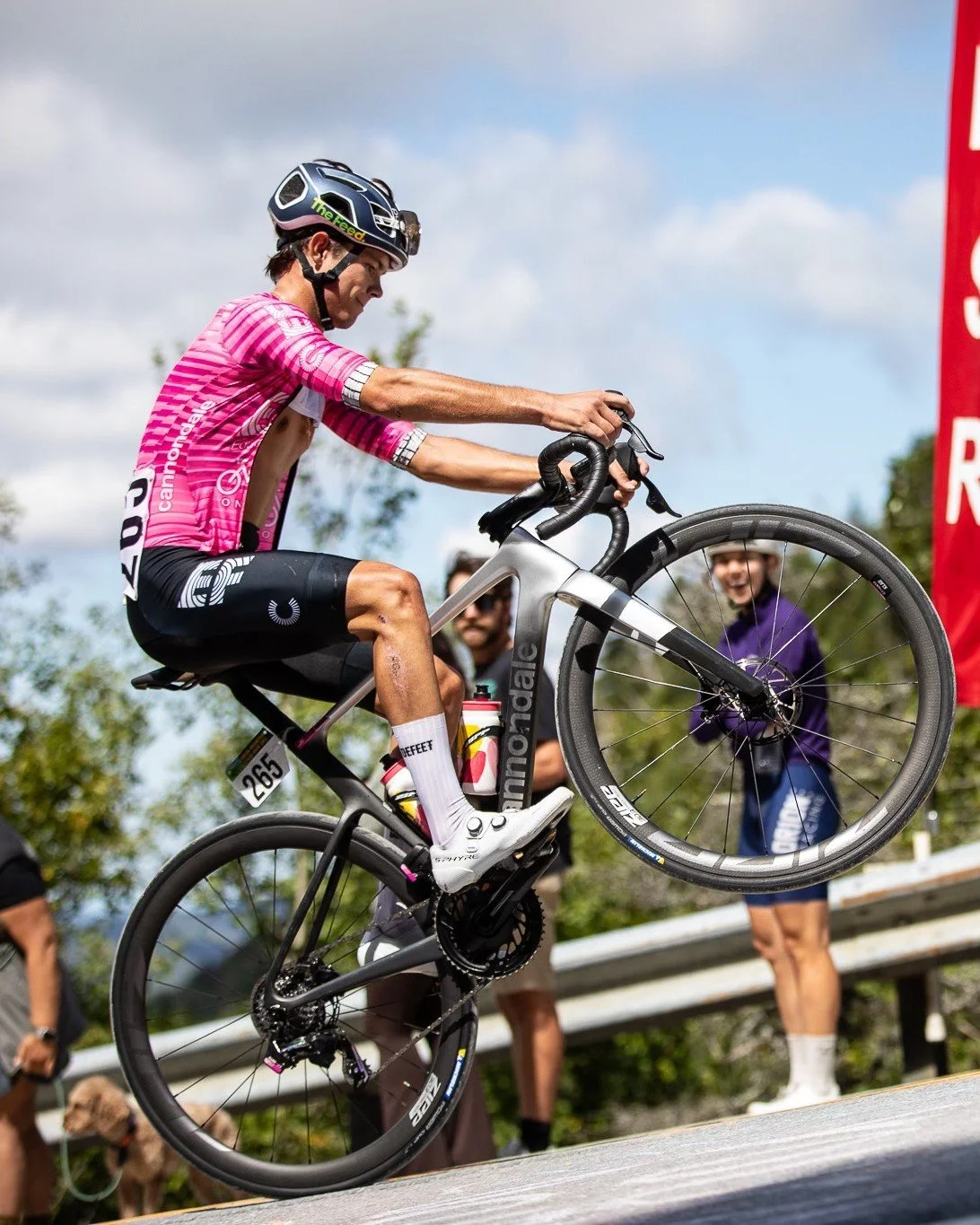 A wheelie up hardest part of App Gap for Peyton as he finishes stage 3. If you aren't having fun, then you aren't bike racing. 
#EFONTO #EFProCycling #ridecannondale