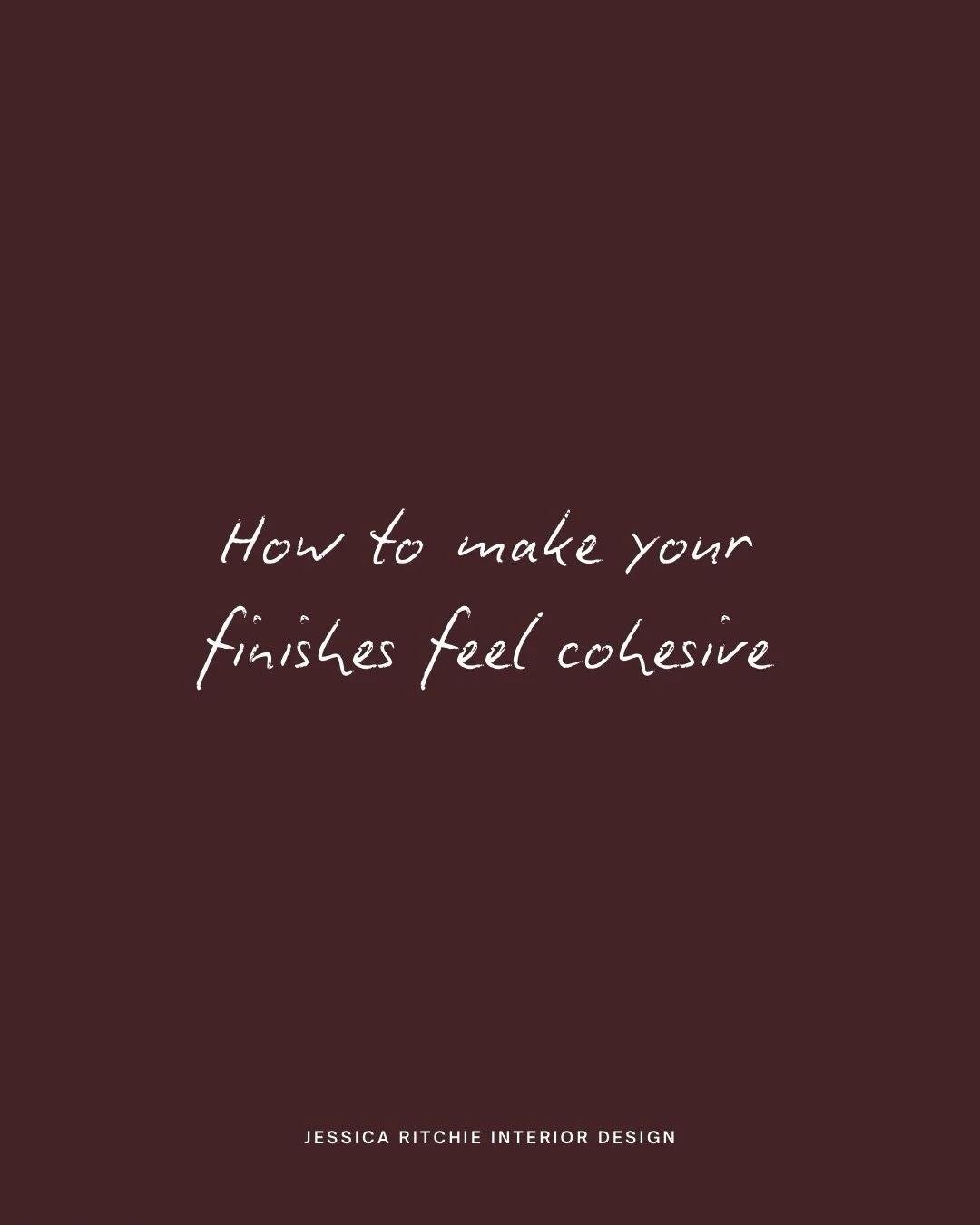 A cohesive home usually comes down to the finishes working together, not competing with each other.
One of the biggest mistakes I see is choosing each finish on its own without considering how it connects to everything else.

A better approach is to 