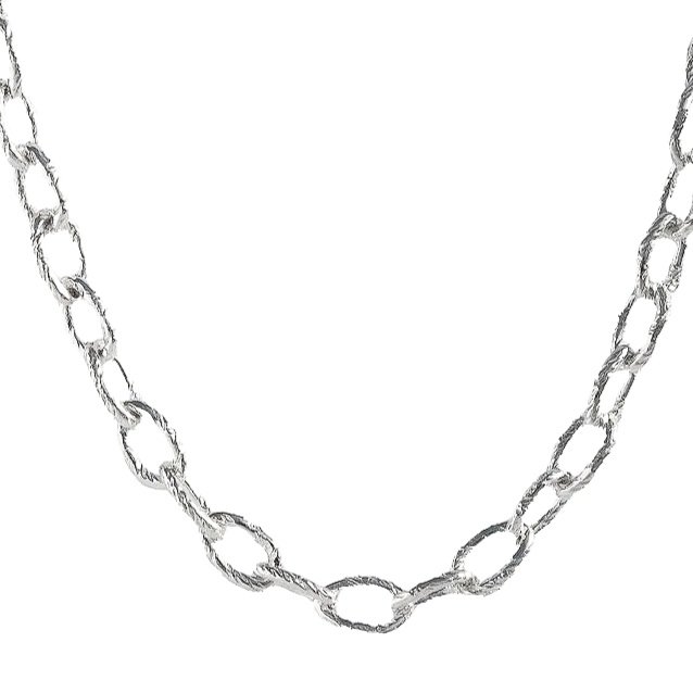 Silver Chain Link Collar Necklace