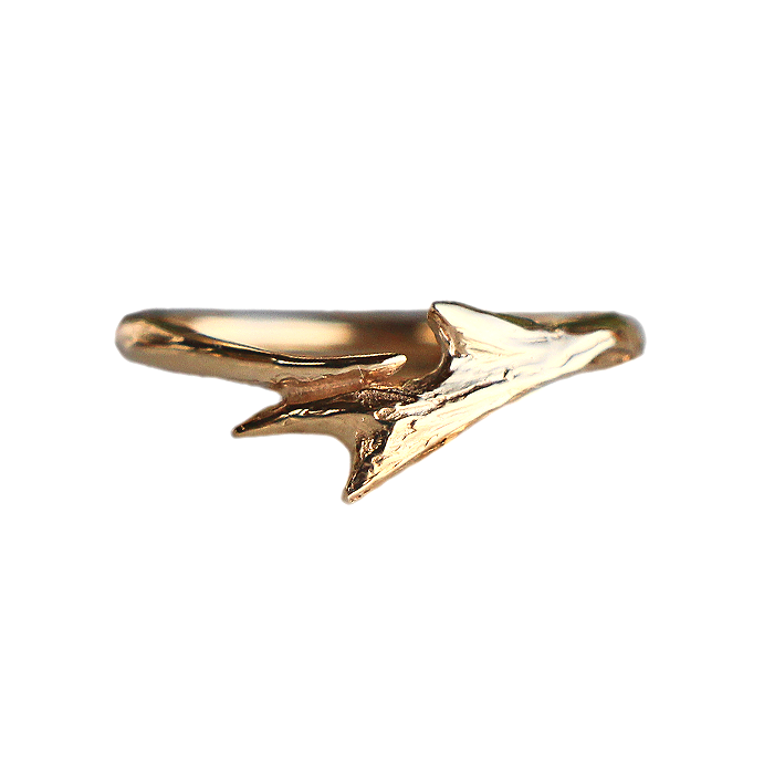 Fallow Antler Ring 14k Yellow Gold