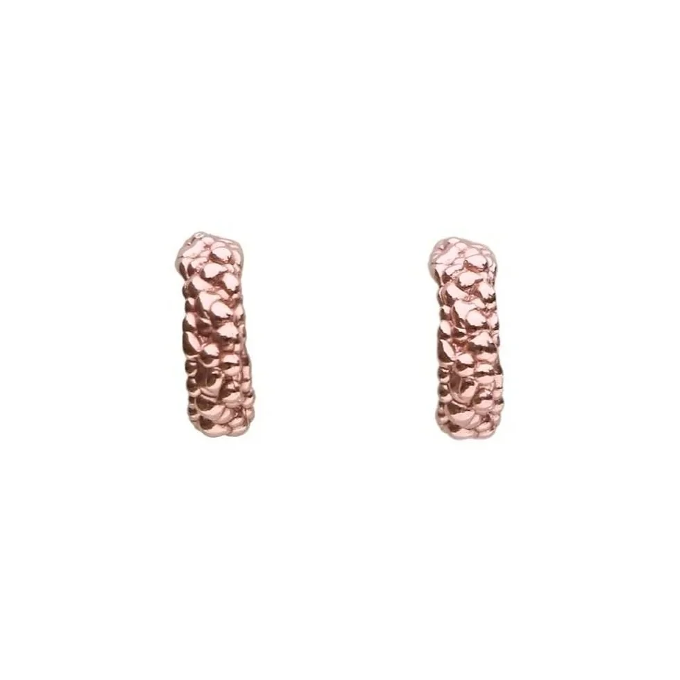 Small Lichen Hoops 9k Rose Gold