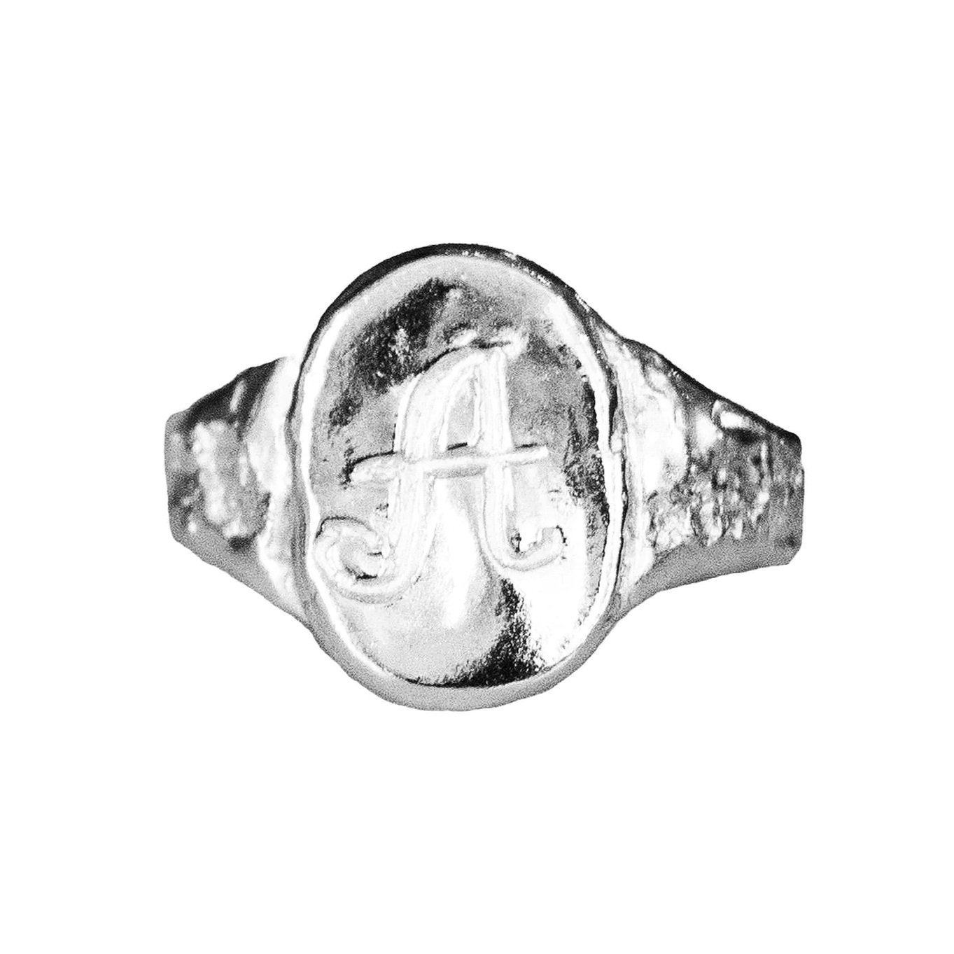 Bespoke Textured Signet Ring - Platinum
