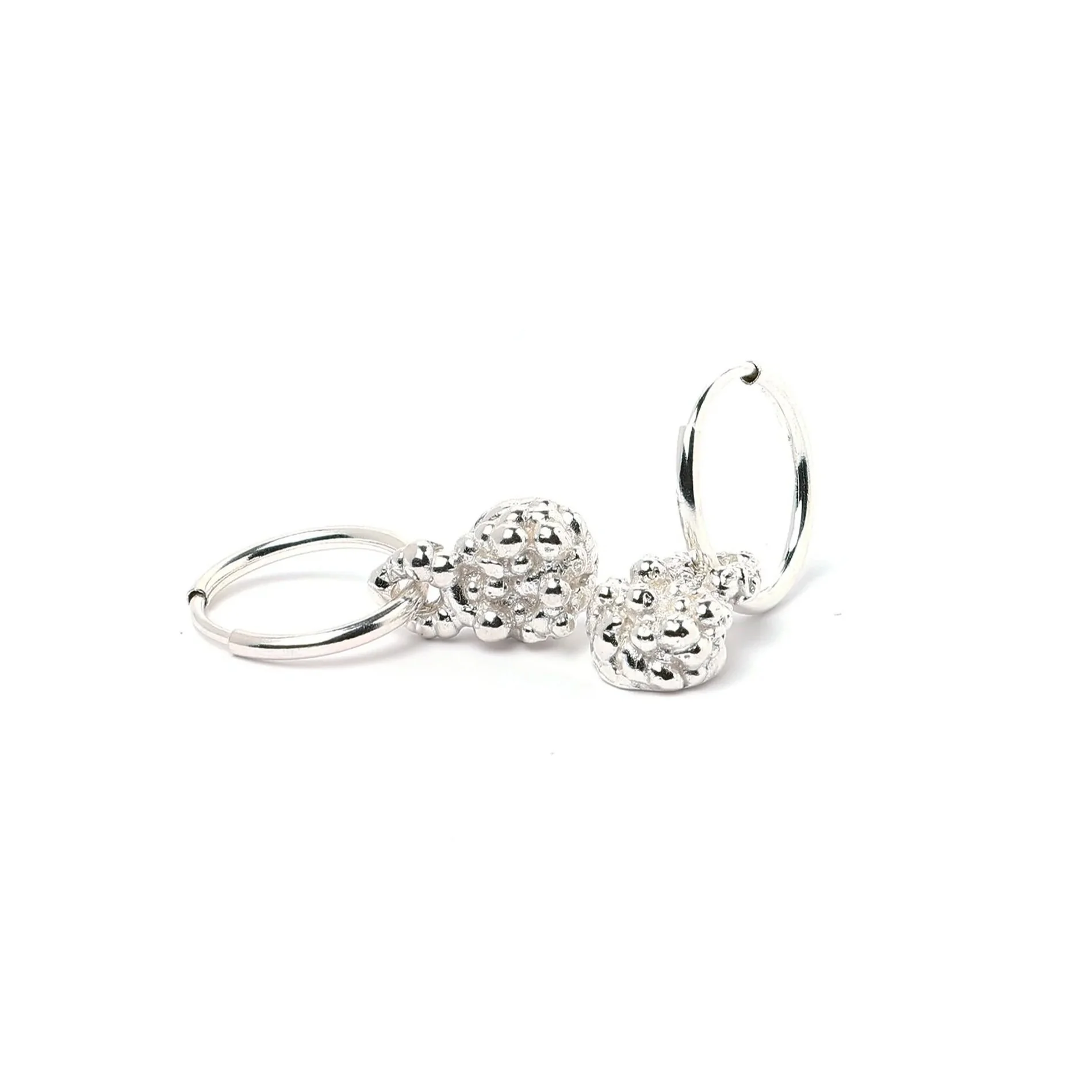 Lichen Earrings Small Hoops Silver