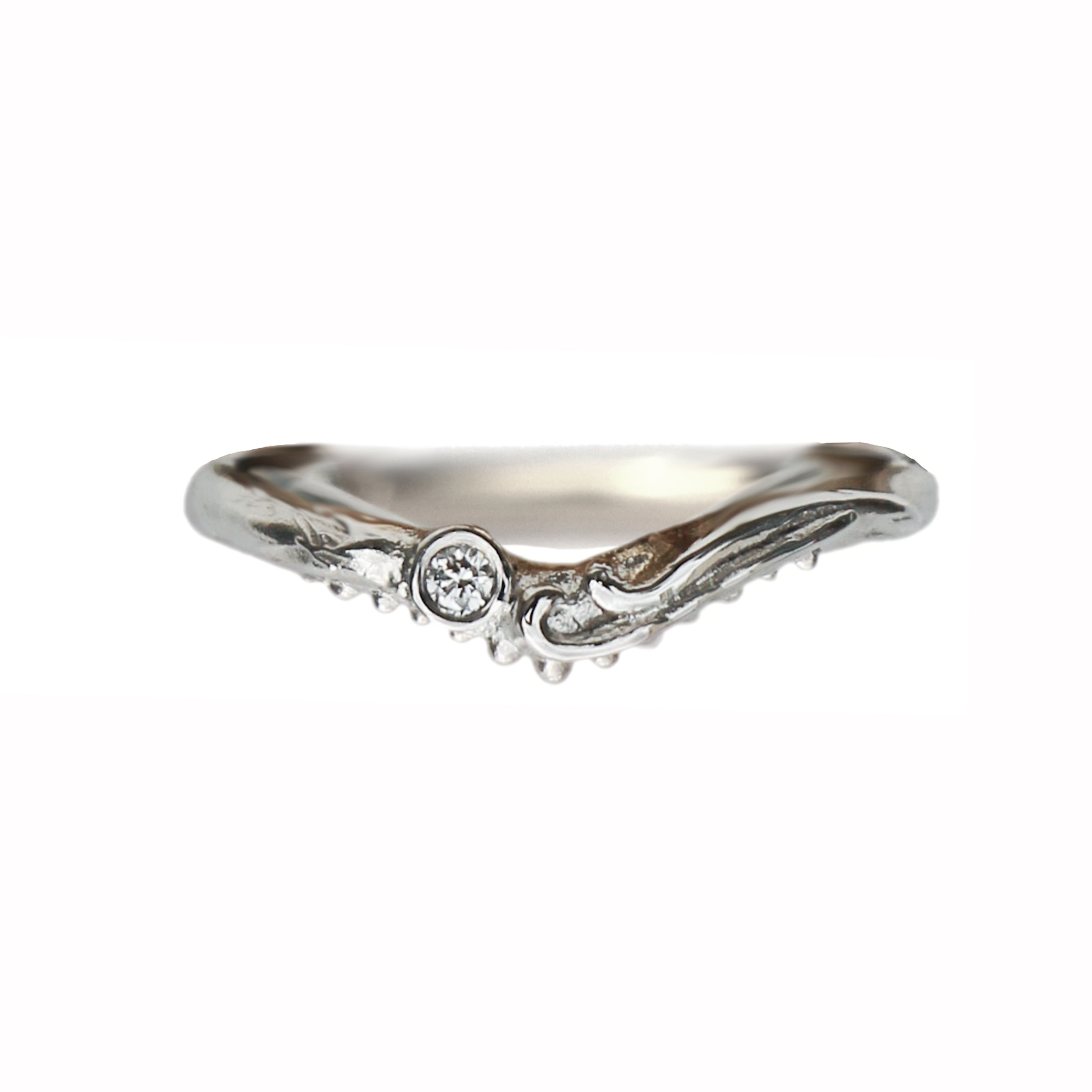 Rockpool Ring with single Sapphire Silver