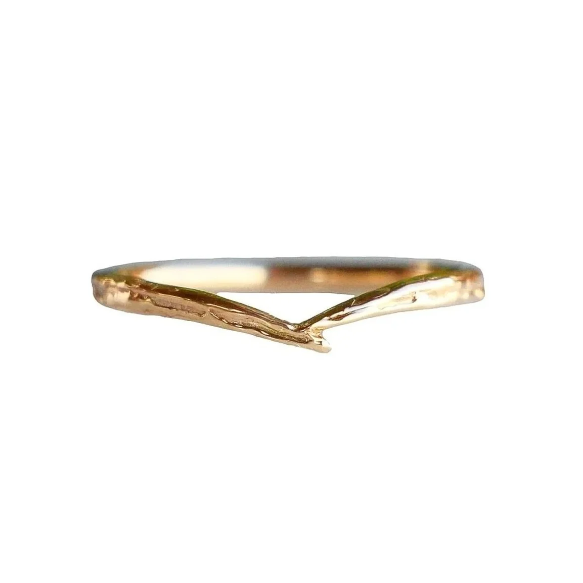 Roe Antler Stacking Ring 14k Yellow Gold