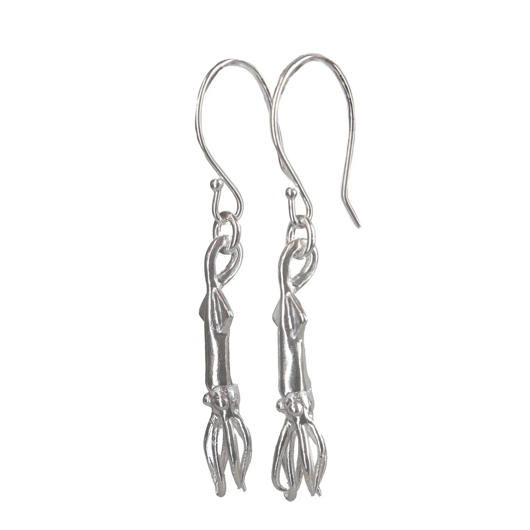 Squid Earrings Silver