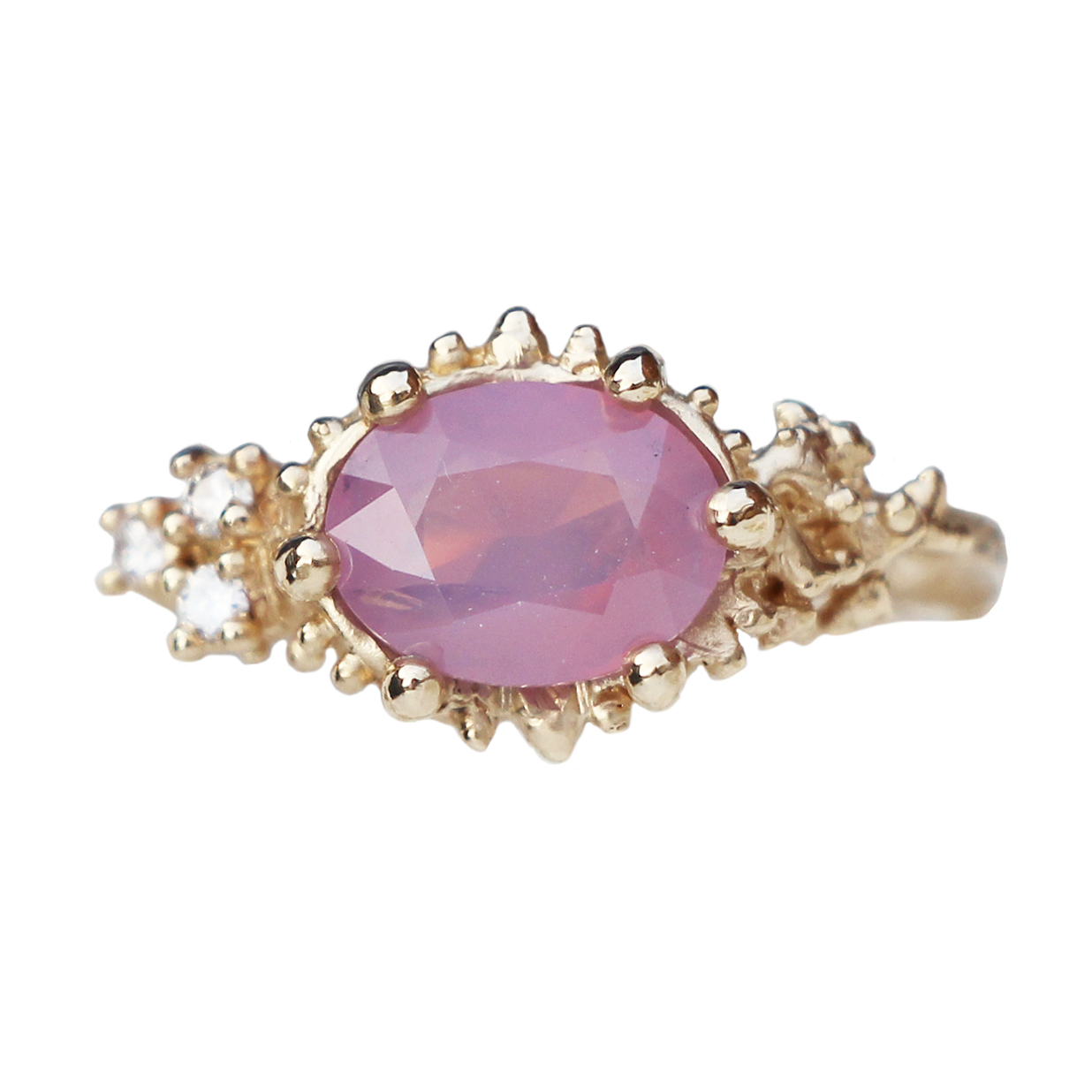 Falklands Winter Sunrise Ring with 2.03ct Pink Sapphire and Diamonds