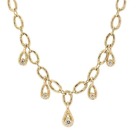 Diamond Chain Link Collar 14k Yellow Gold