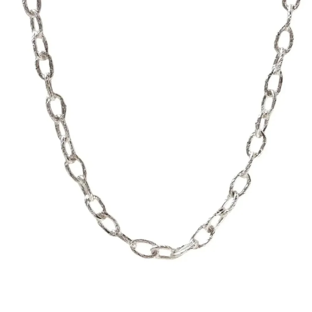 Silver Chain Link Collar Necklace