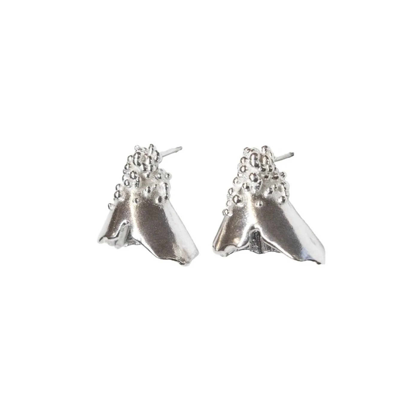 Lichen Cone Studs Silver