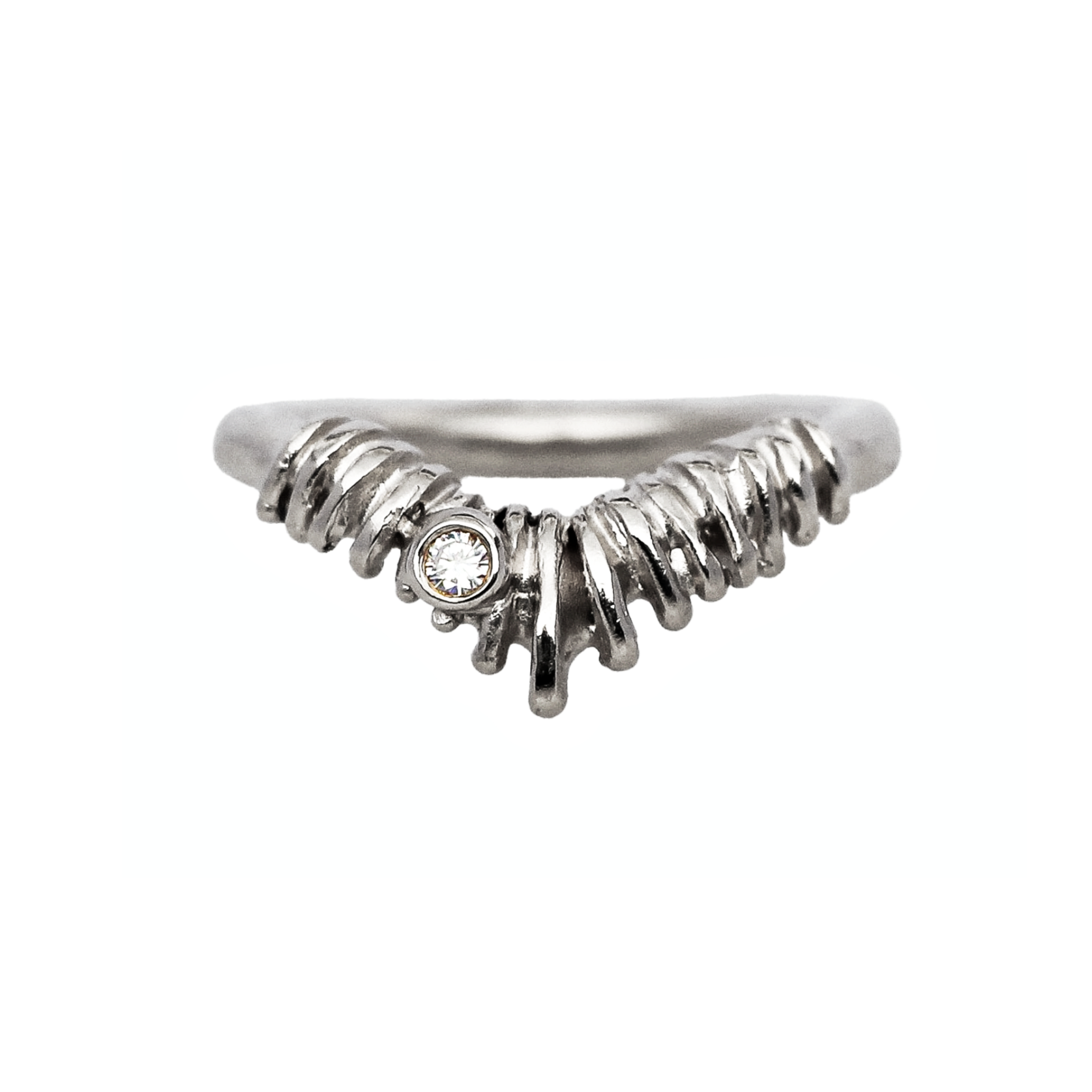 Gully Stacking Ring with Ocean Diamond Platinum