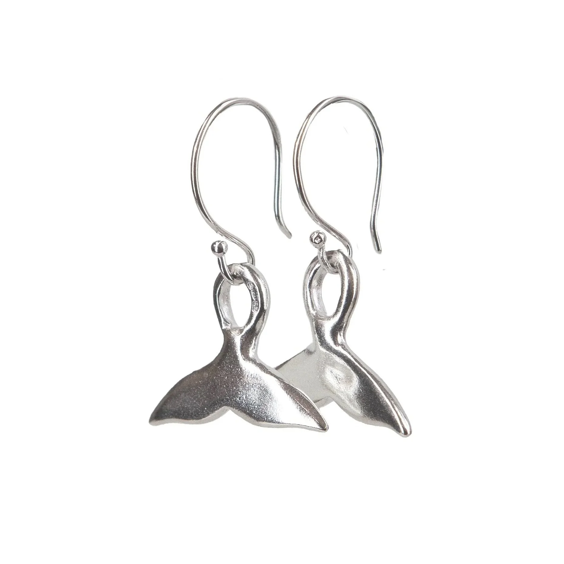 Whale Tail Earrings Silver