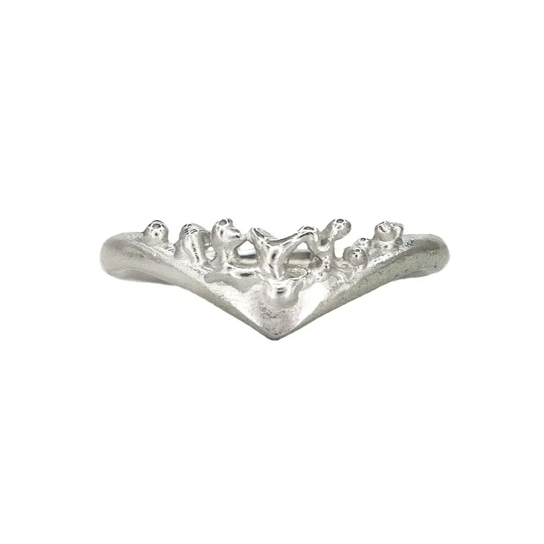 Coral Dip Ring Silver