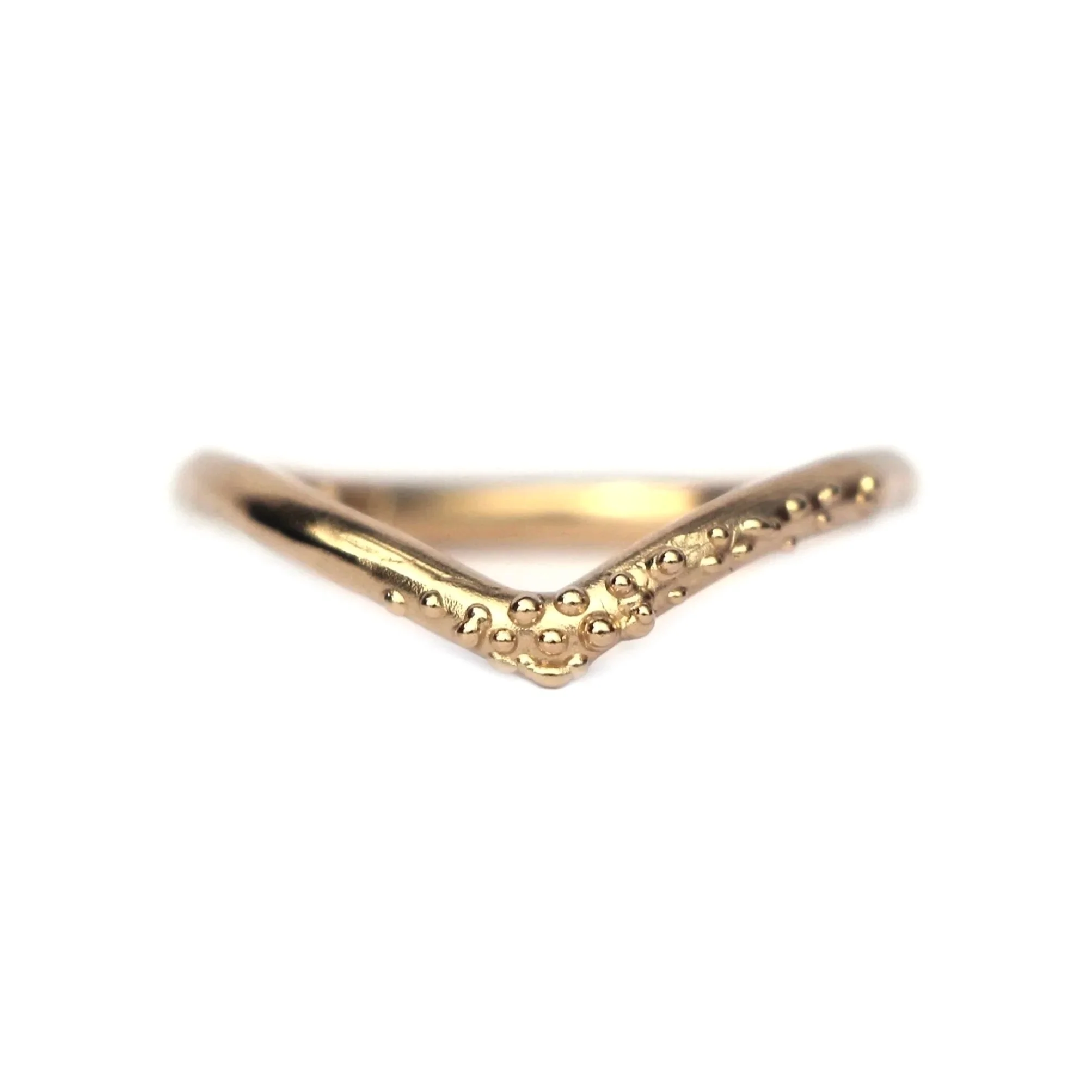 Seafoam Wishbone Ring 14k Yellow Gold