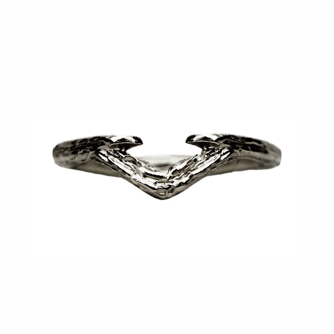 Studley Royal Halo Ring Oxidised Silver