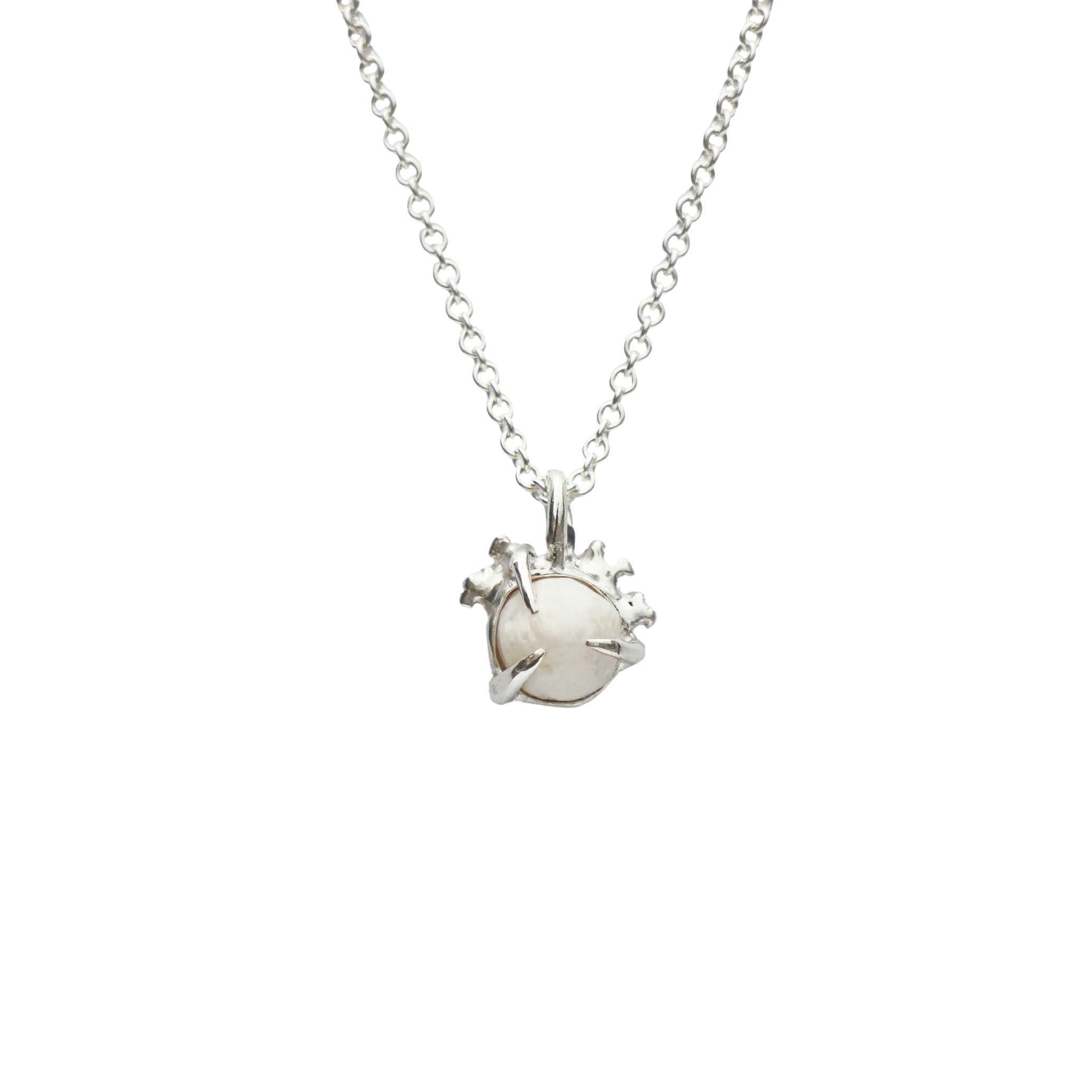 Wild Ocean Pearl & Coral Necklace Silver 2