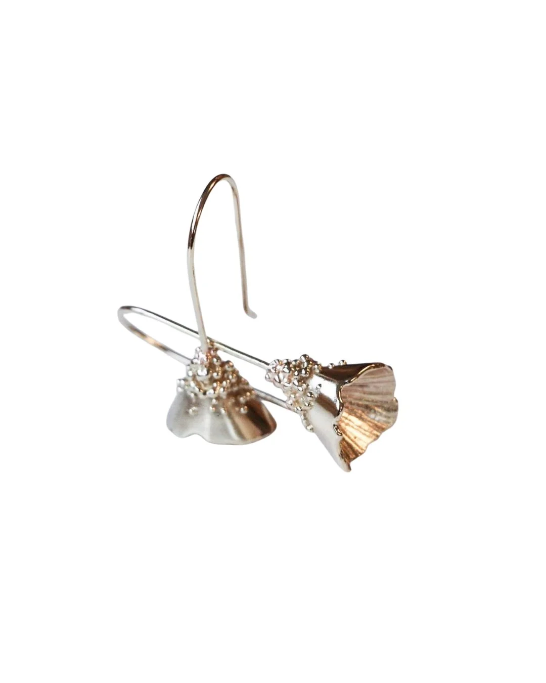 Lichen Cone Earrings Yellow Gold