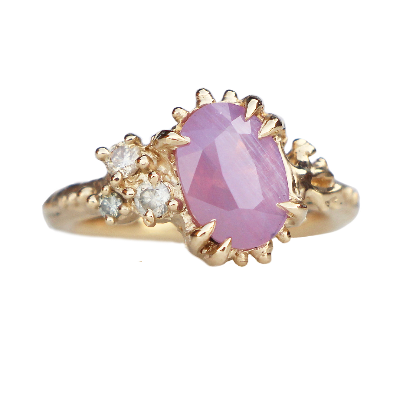 2.97ct Opalescent Sapphire Sunrise Ring