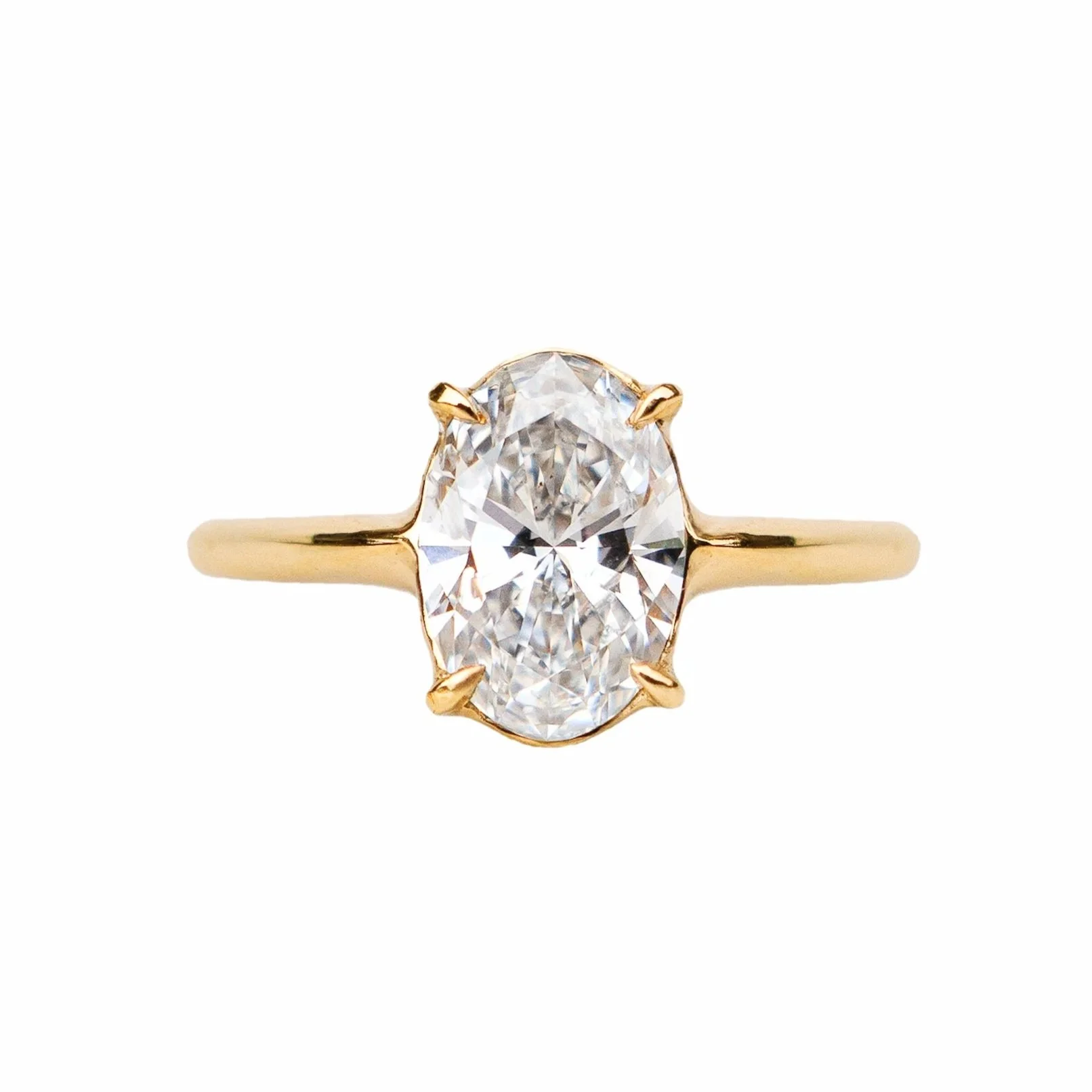 2ct Oval Lab-grown Diamond Talon Clasp Ring