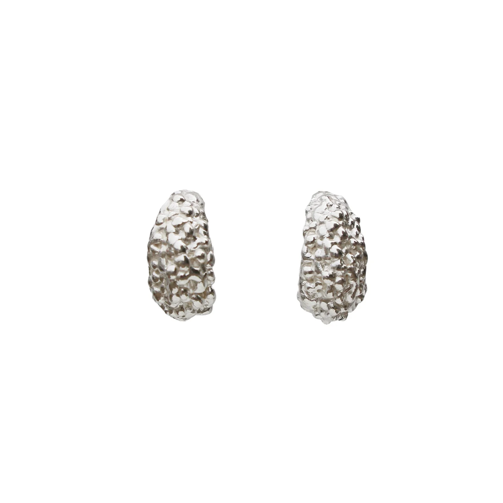 Chunky Lichen Hoops Silver