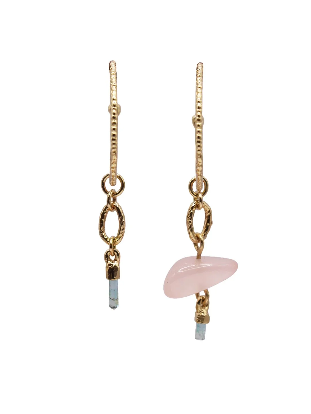 Aqua & Rose Quartz Skinny Hoops FRONT_.jpg